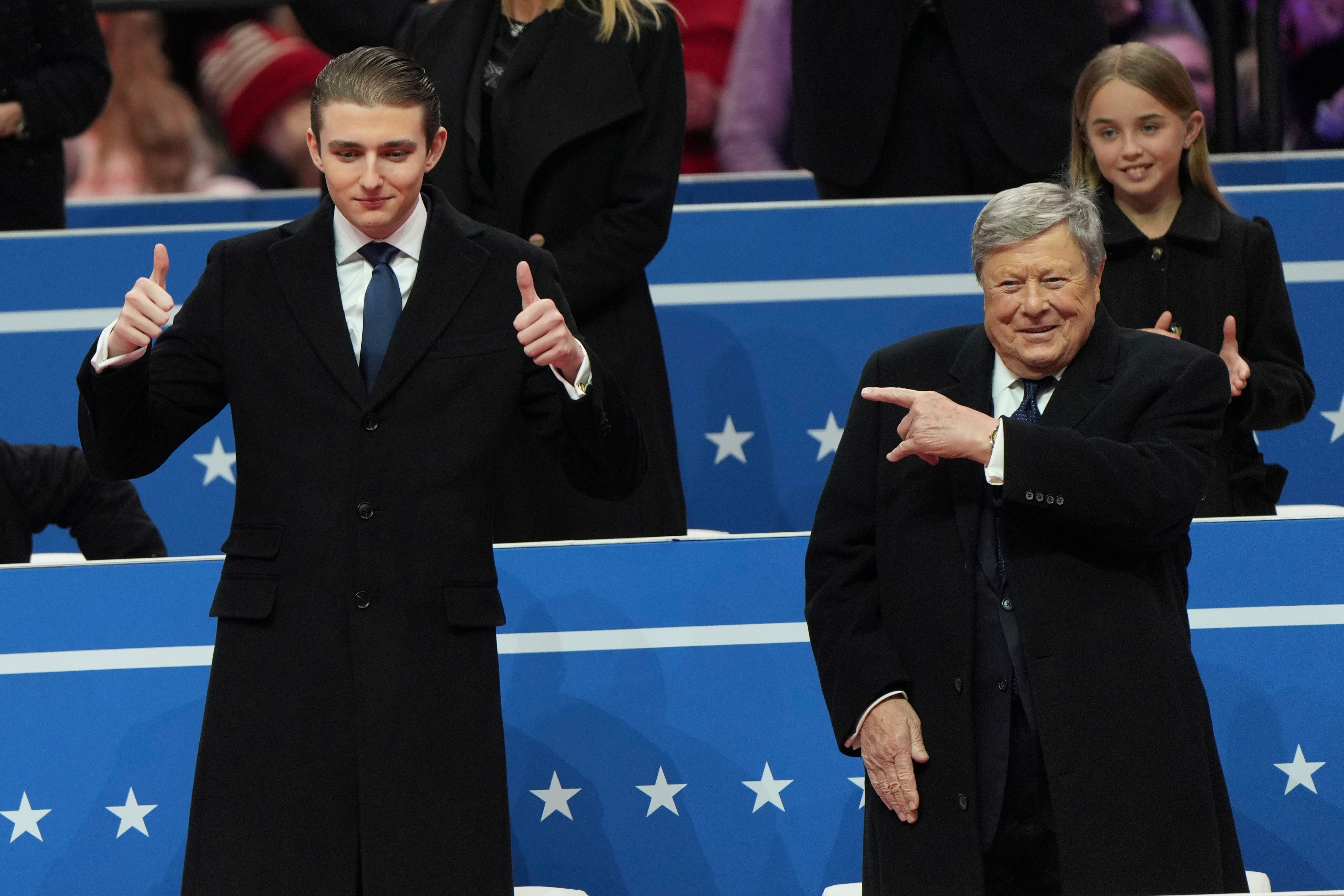 Barron Trump, left, and his grandfather Viktor Knavs, right