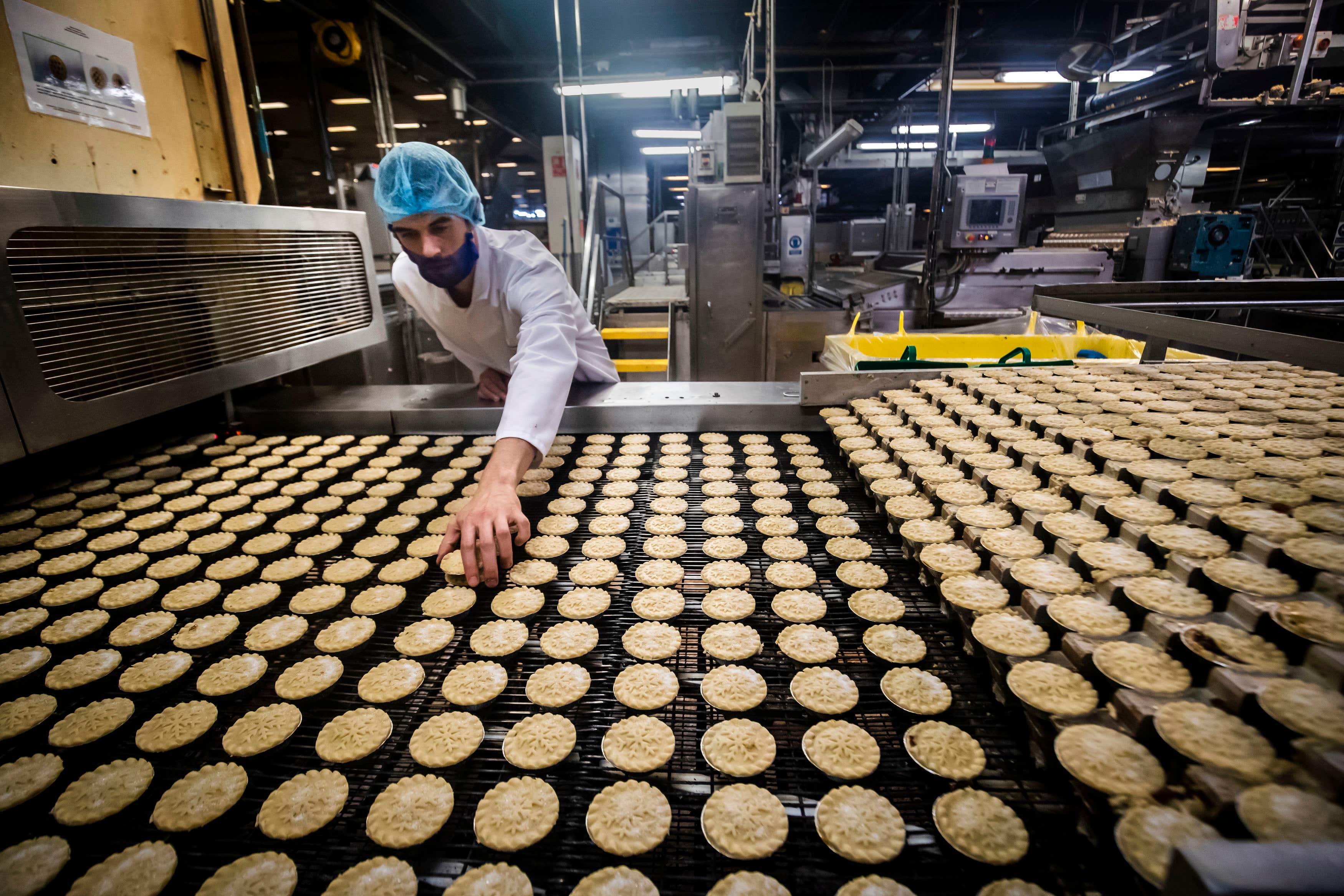 Mince Pies are produced at the Mr Kipling mince pie factory in Barnsley (Danny Lawson/PA)