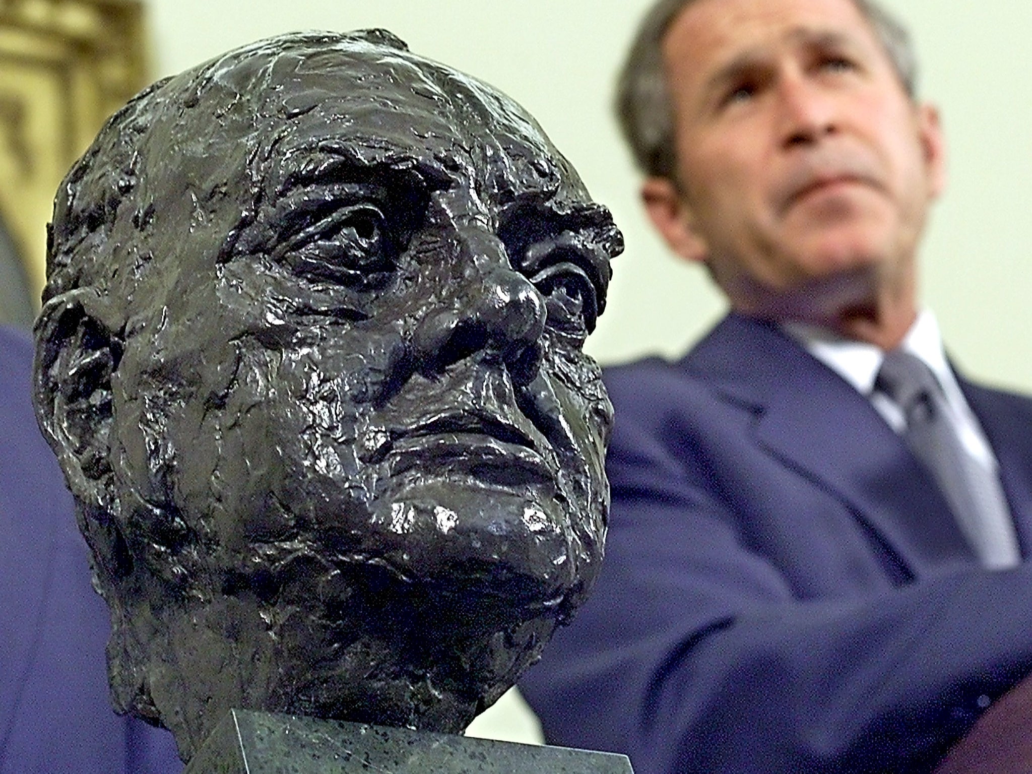 George W Bush with the bust in 2001