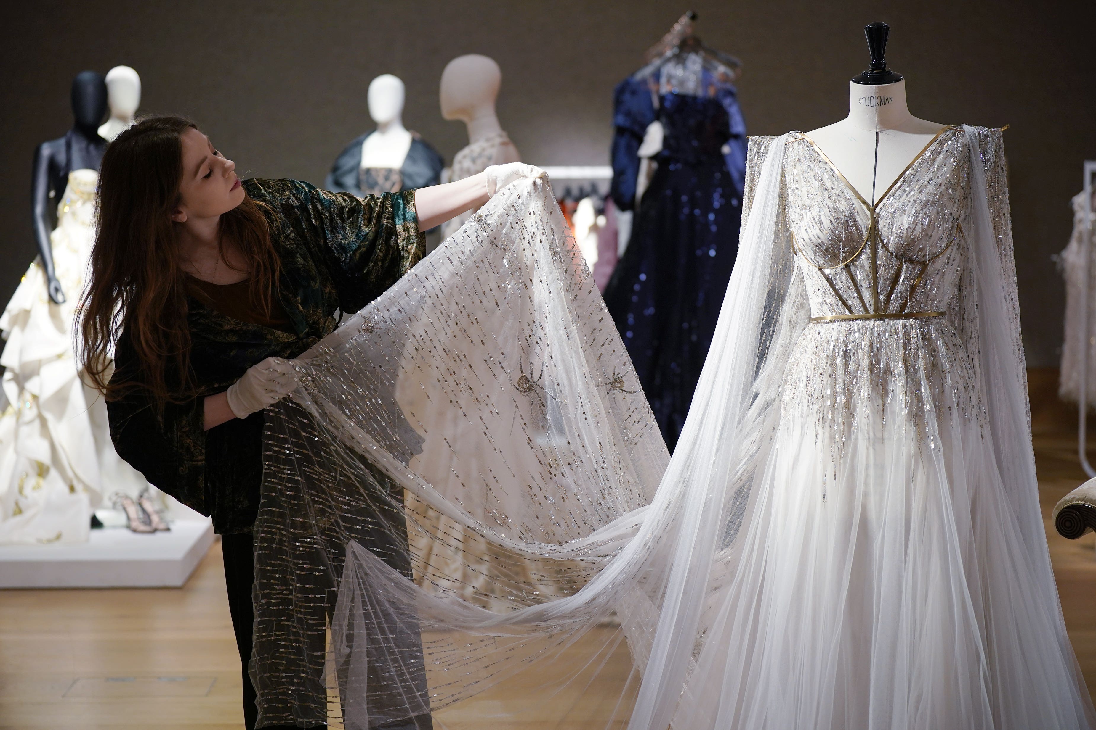 Among the items up for sale is a pleated dress and floor-length drape cape worn by Jolie to the UK premiere of Maleficent: Mistress Of Evil in 2019 (Yui Mok/PA)