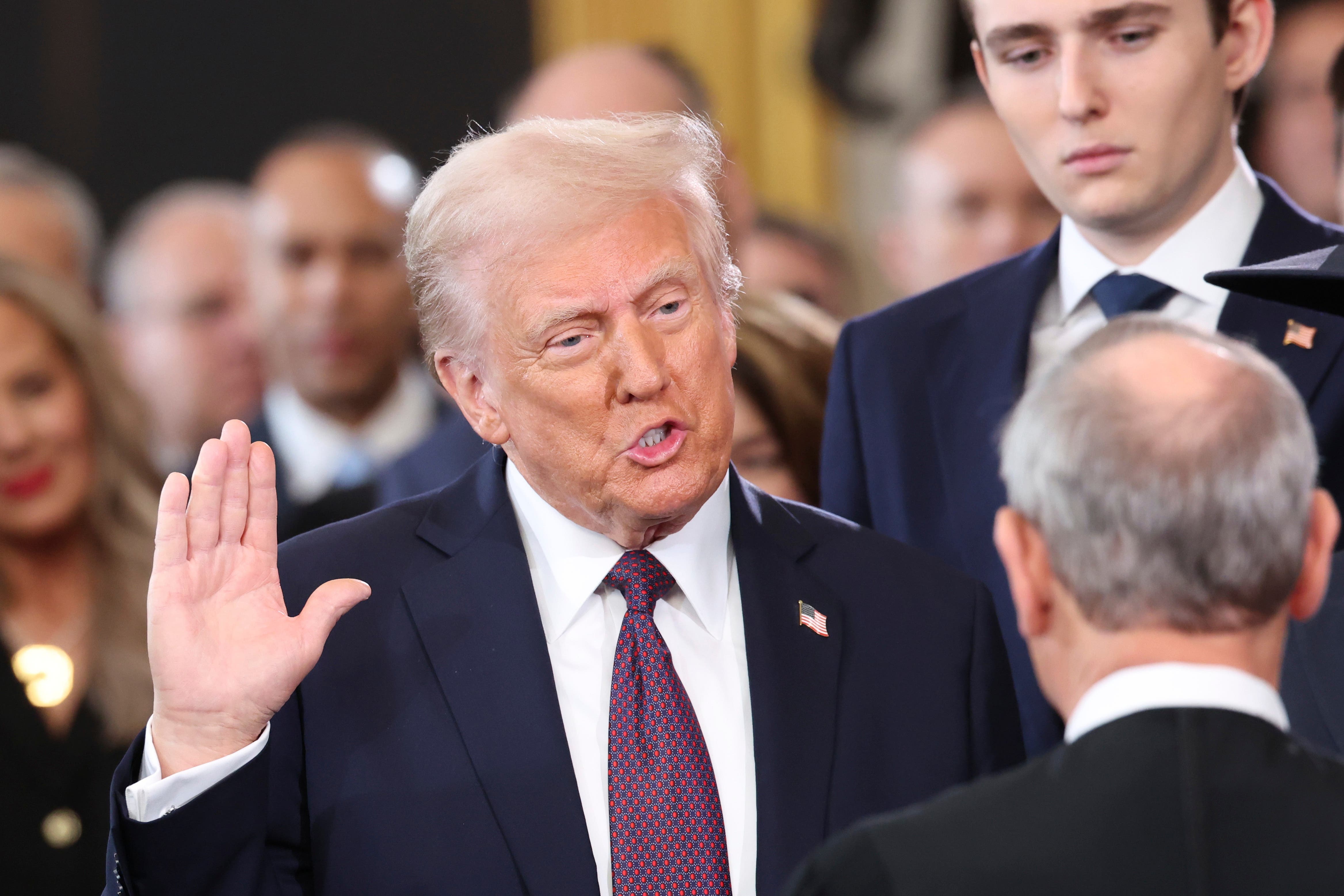 Donald Trump’s inauguration took place in Washington, DC on Monday.(Kevin Lamarque/AP)