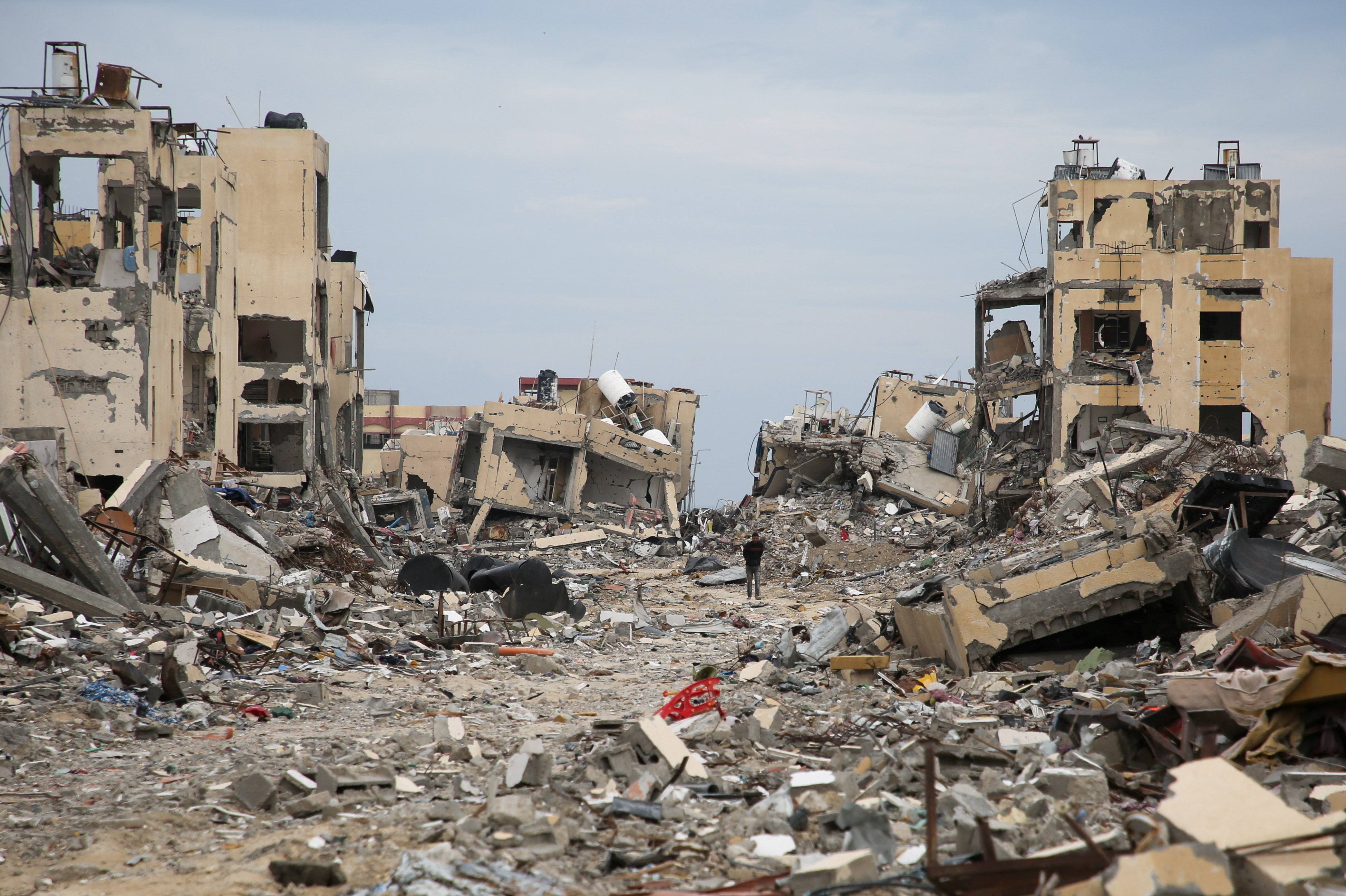 Destroyed buildings in Rafah