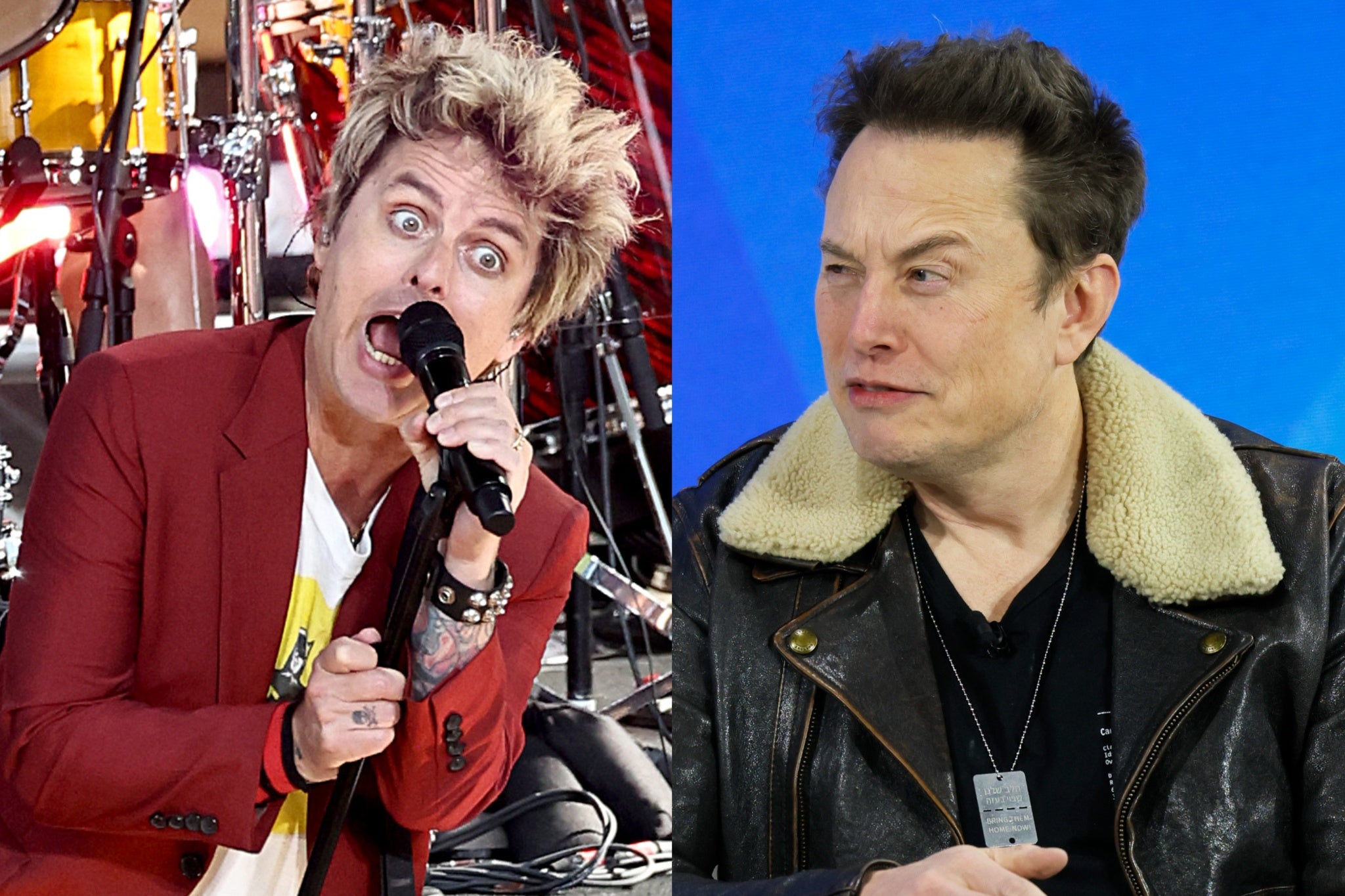 Green Day frontman Billie Joe Armstrong and Elon Musk