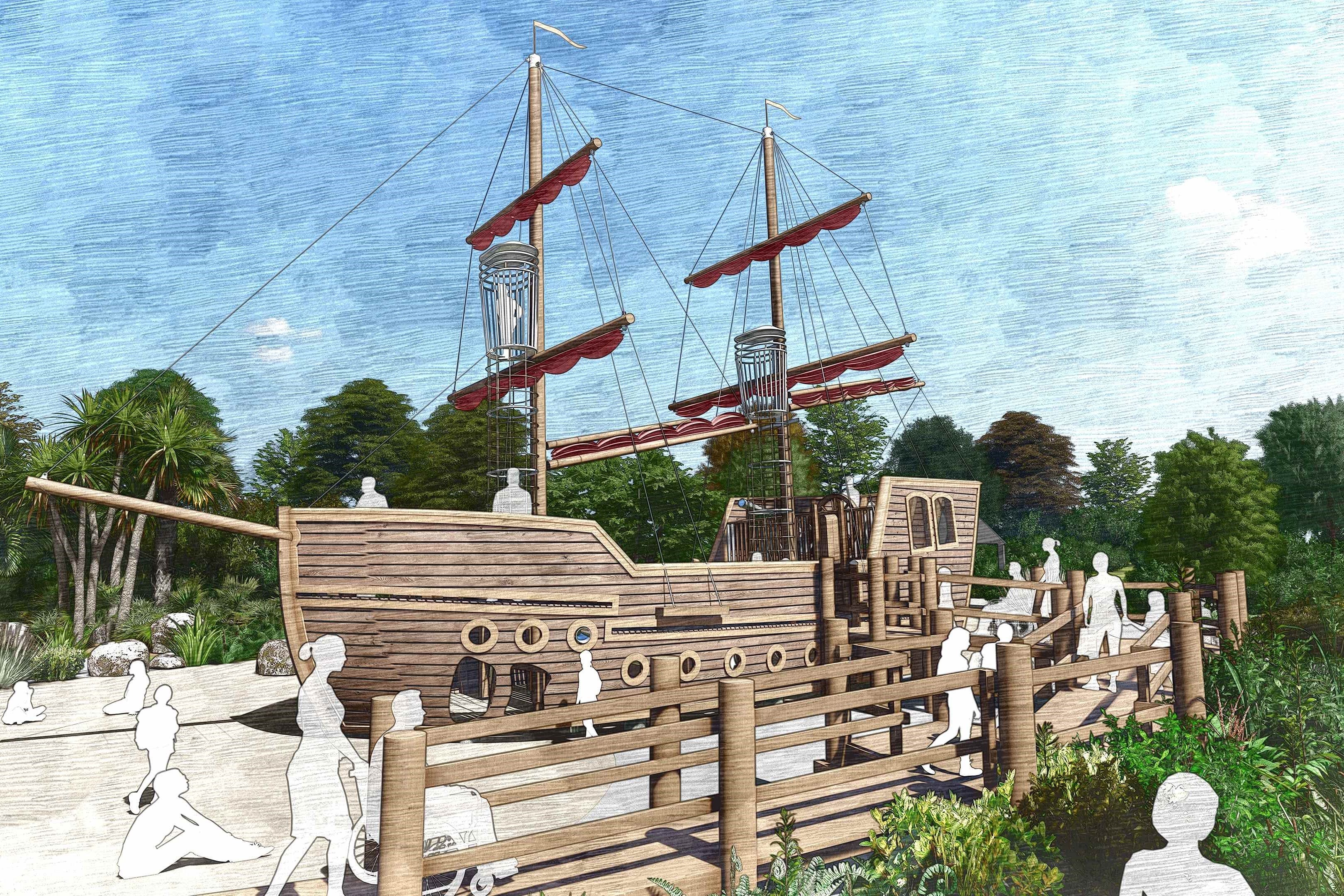 The designs for the renewed playground of the Diana, Princess of Wales Memorial Playground in Kensington Gardens (The Royal Parks/Timberplay/PA)