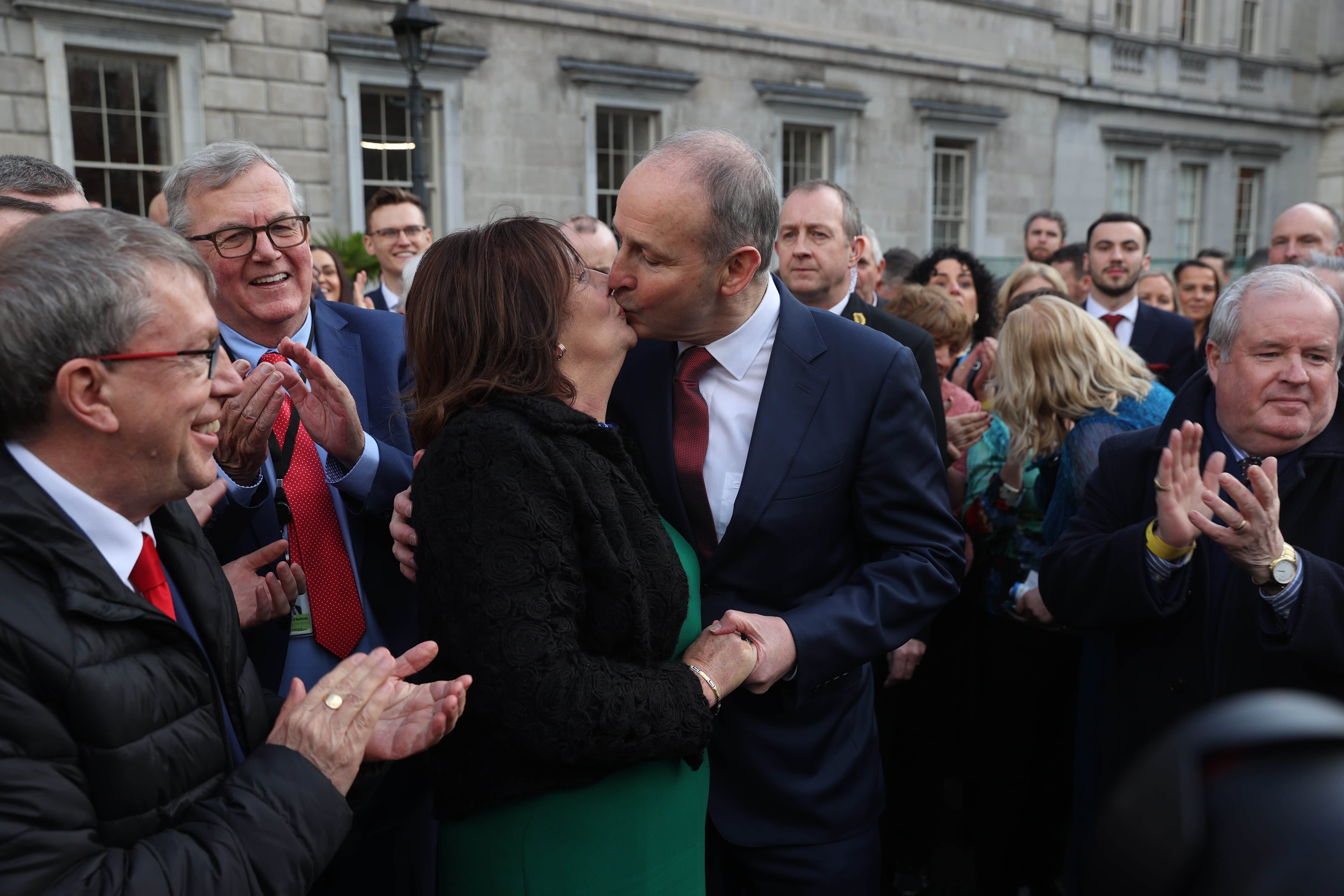 Fianna Fail leader Micheal Martin with his wife Mary (Liam McBurney/PA)