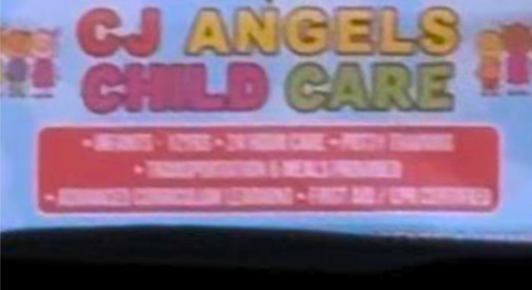 Thompson was driving a black Chevrolet Suburban with this sign on the door that read “CJ Angels Child Care,” when he lured a teen girl into his vehicle, police said