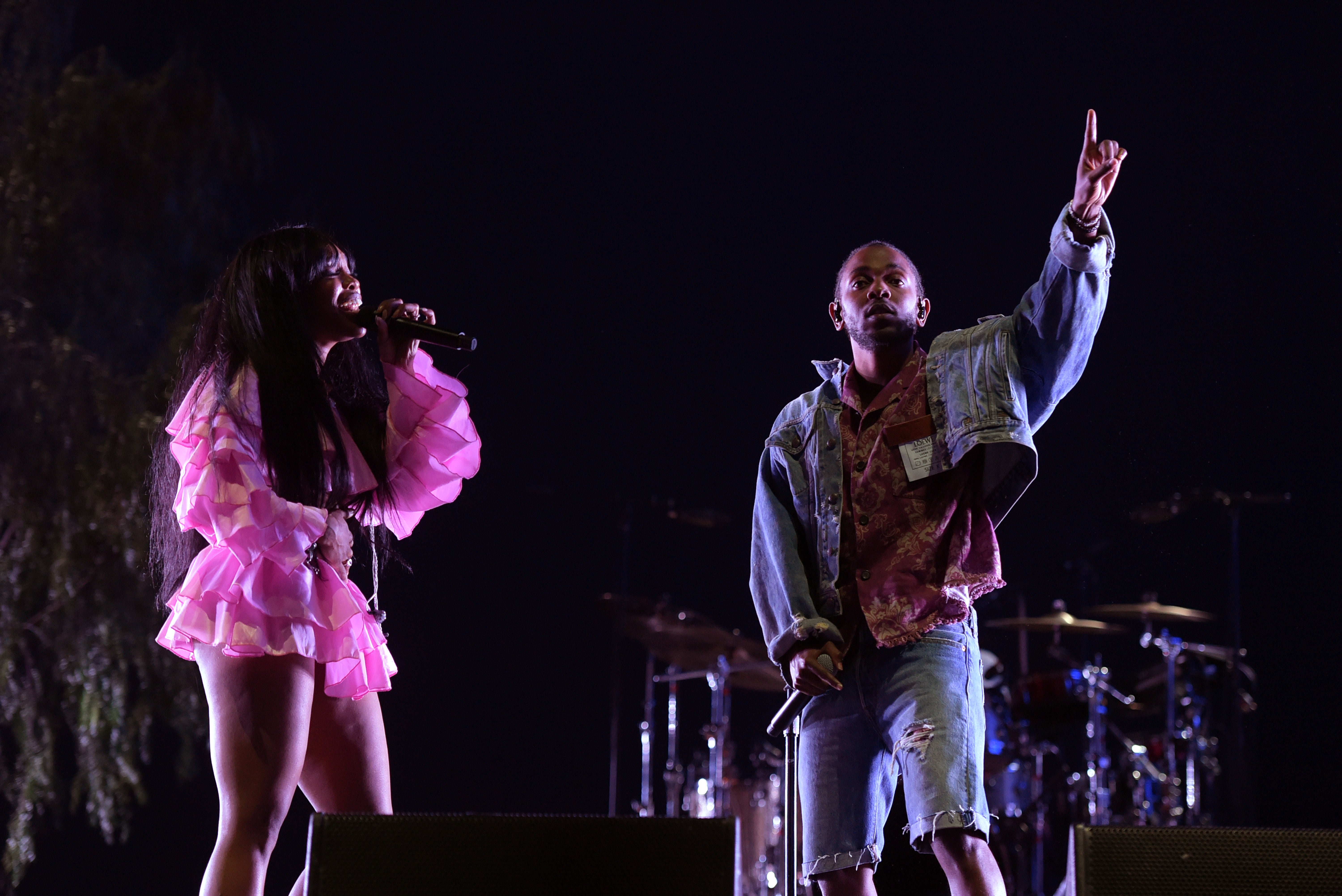 SZA and Kendrick Lamar performing together at Coachella 2018