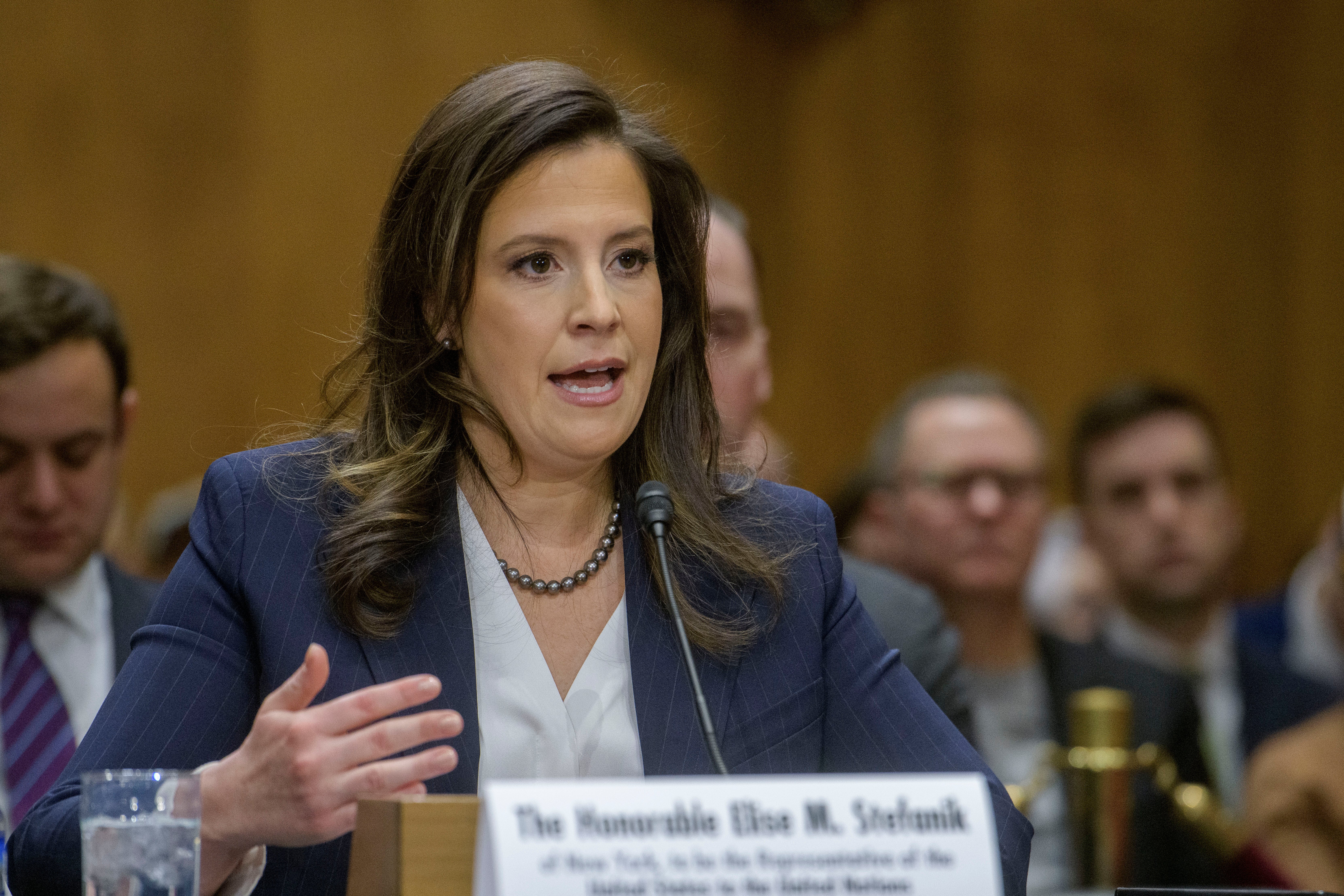 New York Rep. Elise Stefanik said she was “absolutely appalled” to learn of the allegations against Giunta and other members of the chat.