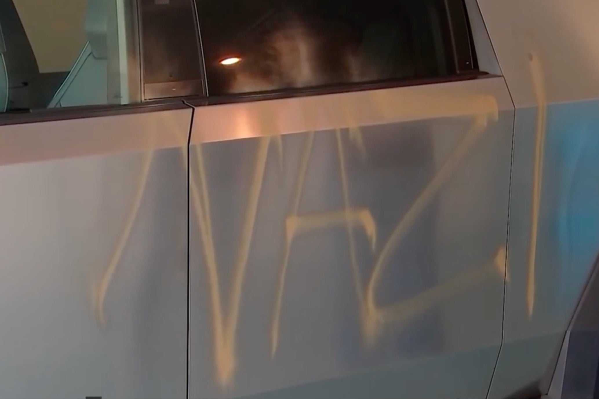 A Cybertruck owner in California, who had the word ‘Nazi’ sprayed on the side of her vehicle, says she believes Elon Musk was the target of the attack