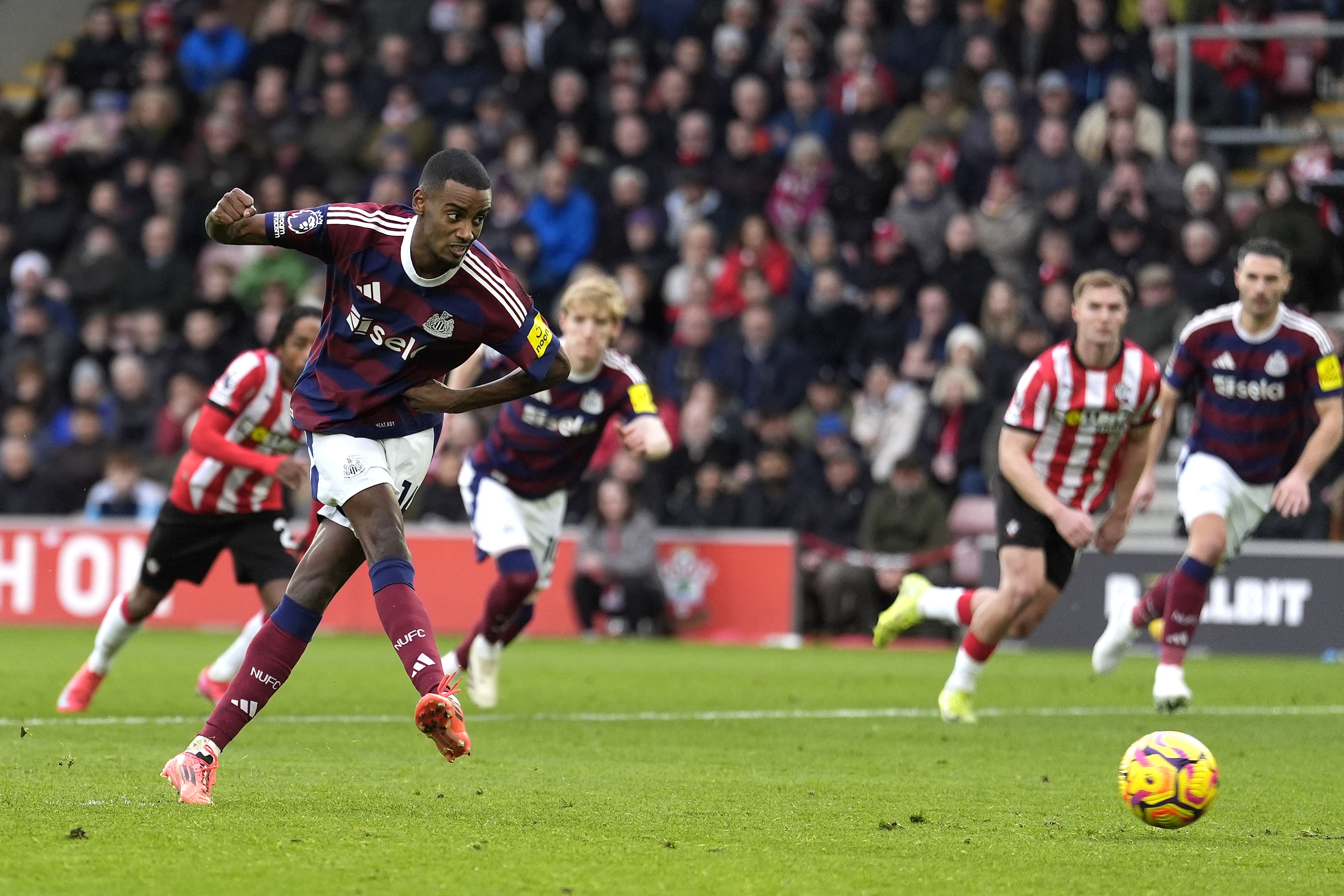 Alexander Isak moved onto 15 Premier League goals for the season with two against Southampton (Andrew Matthews/PA)