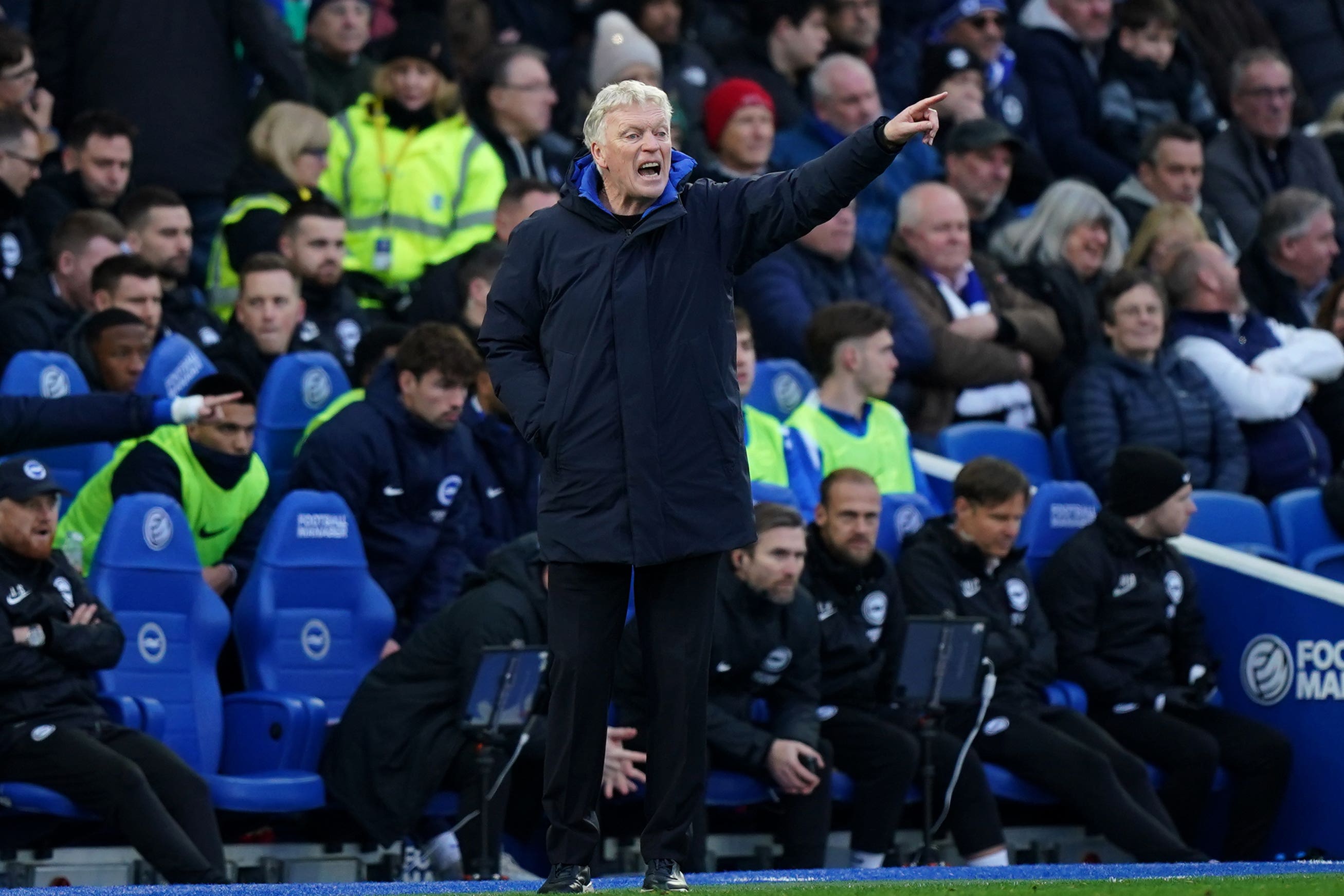 Everton manager David Moyes saw his side win at Brighton (Yui Mok/PA).