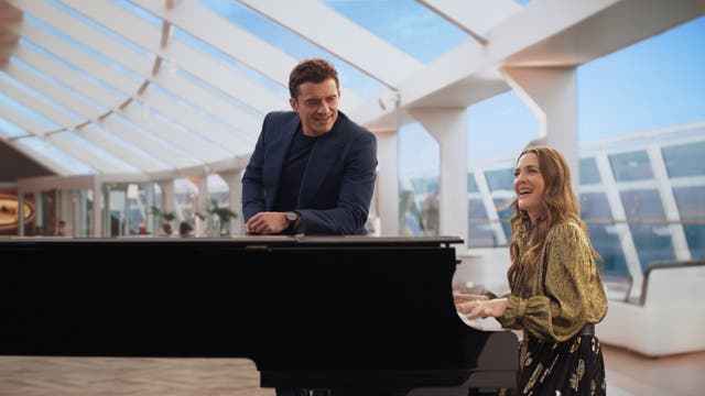 <p>Orlando Bloom and Drew Barrymore feature in a new MSC Cruises ad</p>