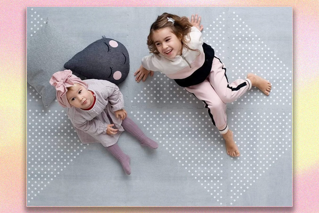 <p>Play mats are safe to use from birth, but babies aged three to six months are likely to get the most out of them </p>