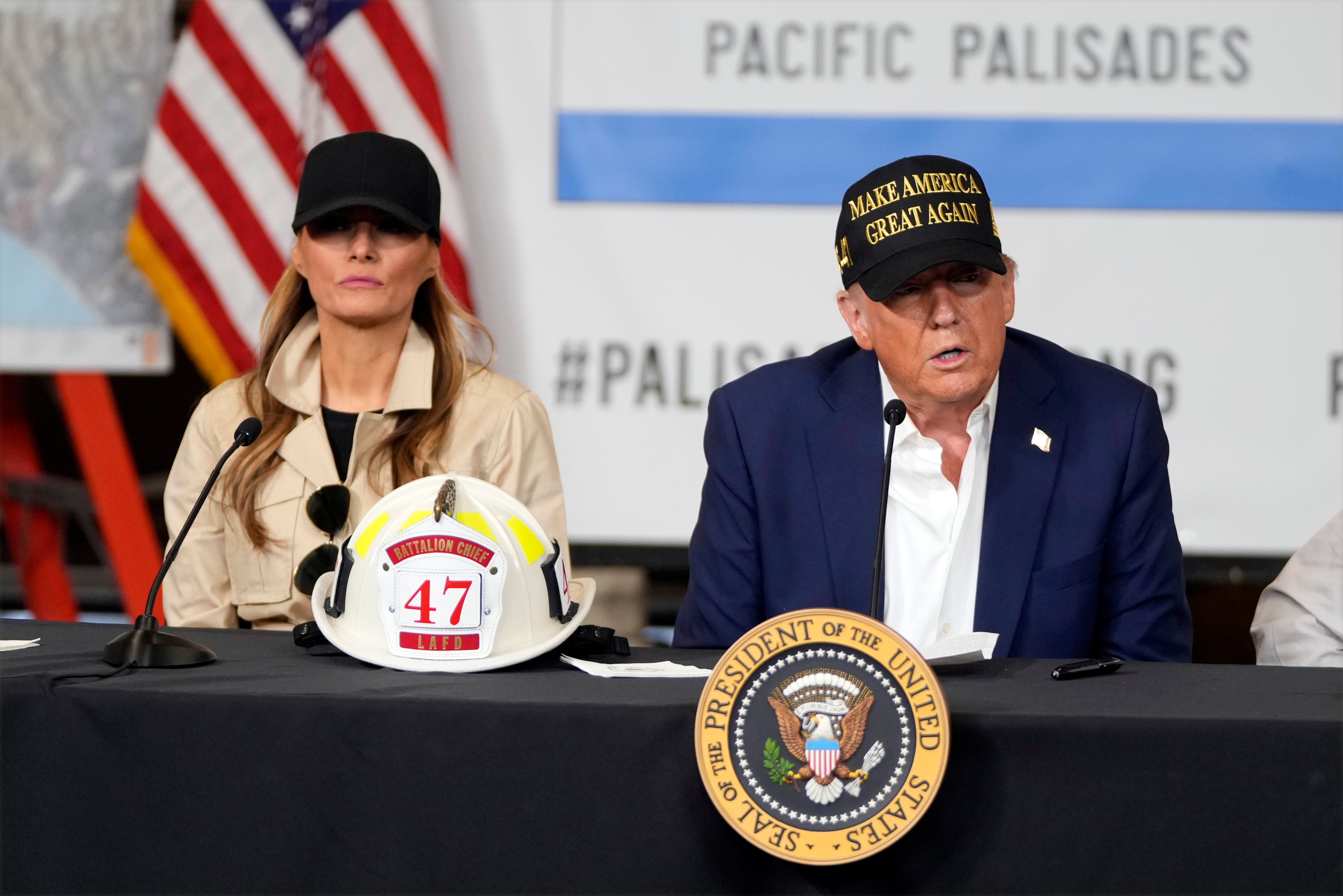 Last week, the first lady was spotted beside her husband in California talking with LA Mayor Karen Bass about the devastating Palisades Fires