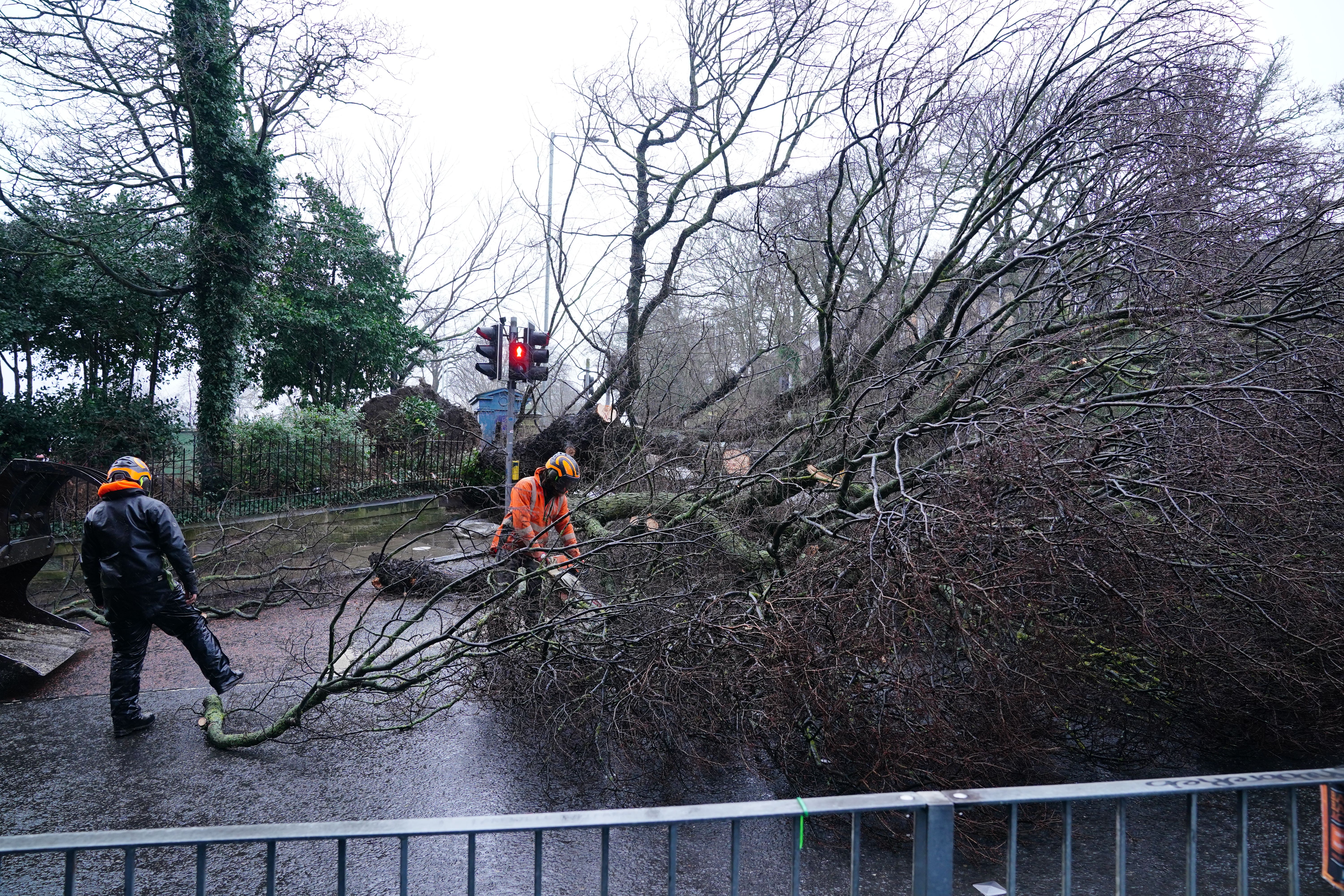 The storm caused widespread damage (Jane Barlow/PA)