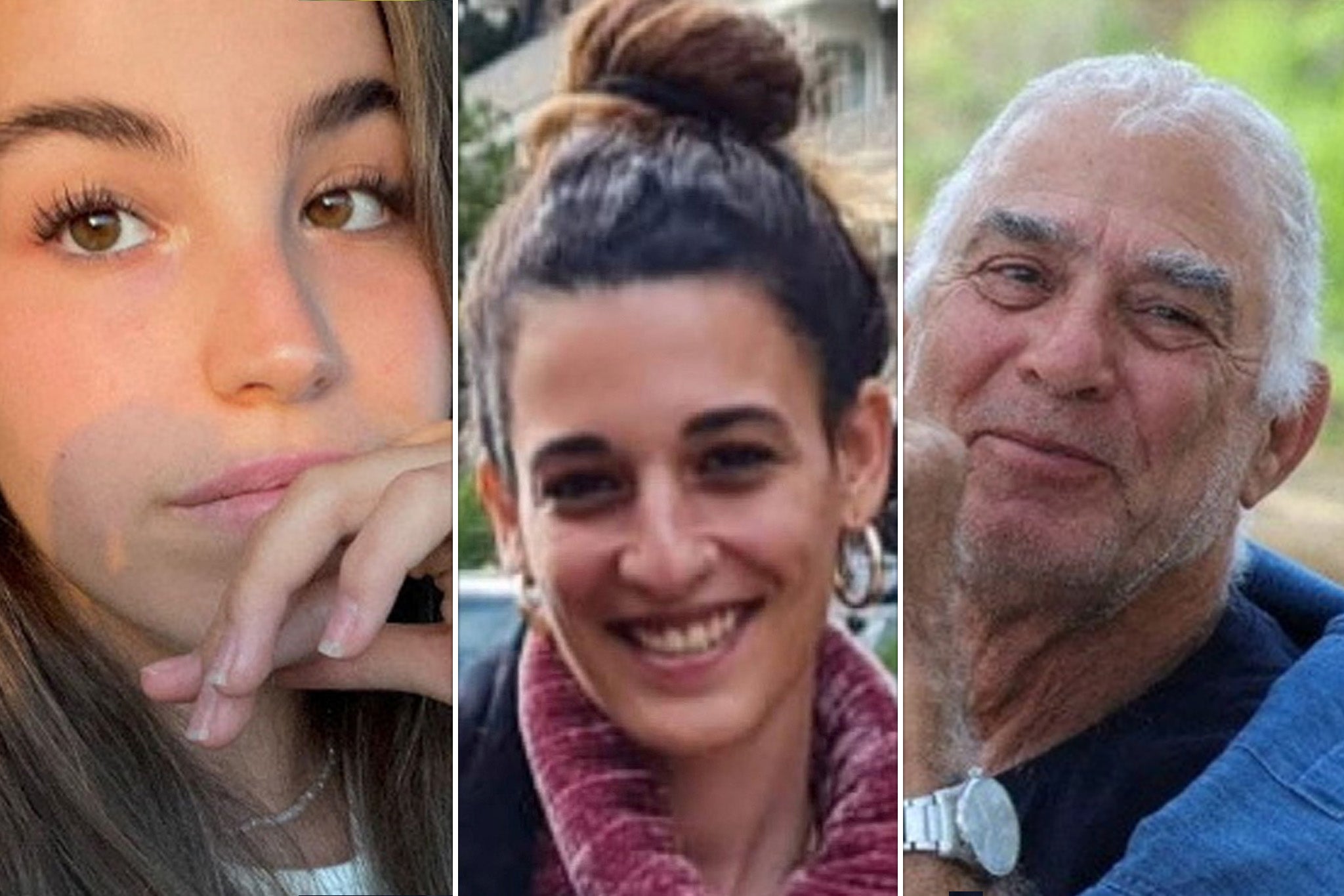 From left to right: Agam Berger, Arbel Yehoud and Gadi Moses are all set to be freed by Hamas