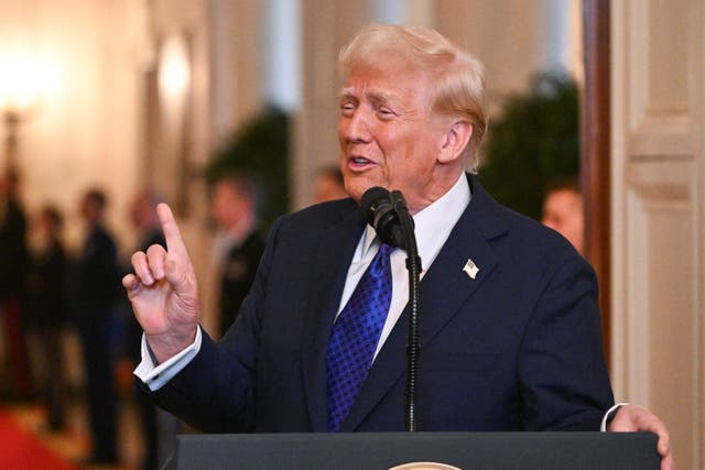 <p>President Donald Trump speaks before signing the Laken Riley Act. Now comes word Trump media is looking to launch its own financial brand</p>