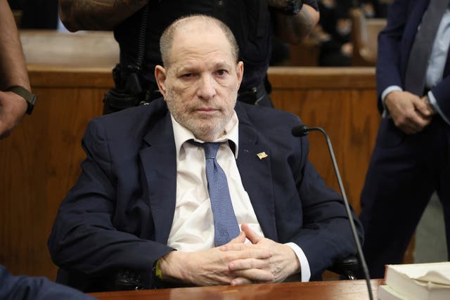 <p>Harvey Weinstein at an earlier New York court appearance in January</p>