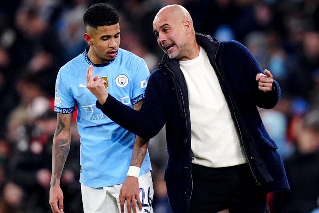 Pep Guardiola brought Savinho off the bench (Mike Egerton/PA)