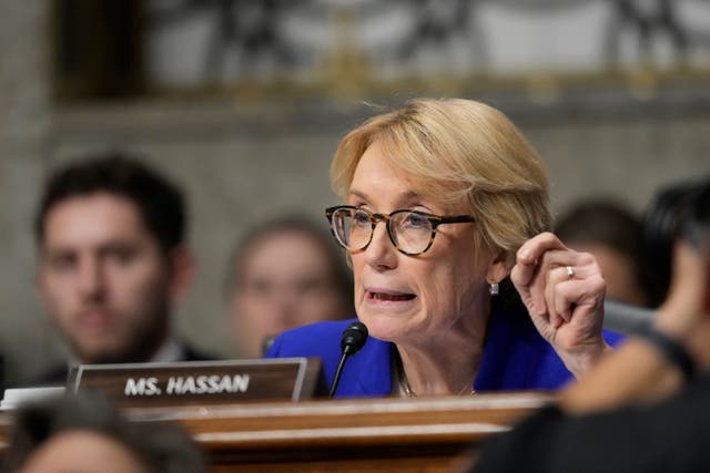 <p>New Hampshire Sen. Maggie Hassan questions Robert F. Kennedy Jr., as he appears before the Senate Finance Committee on Wednesday in Washington, D.C. Hassan became emotional when speaking to Kennedy about her son on Wednesday</p>