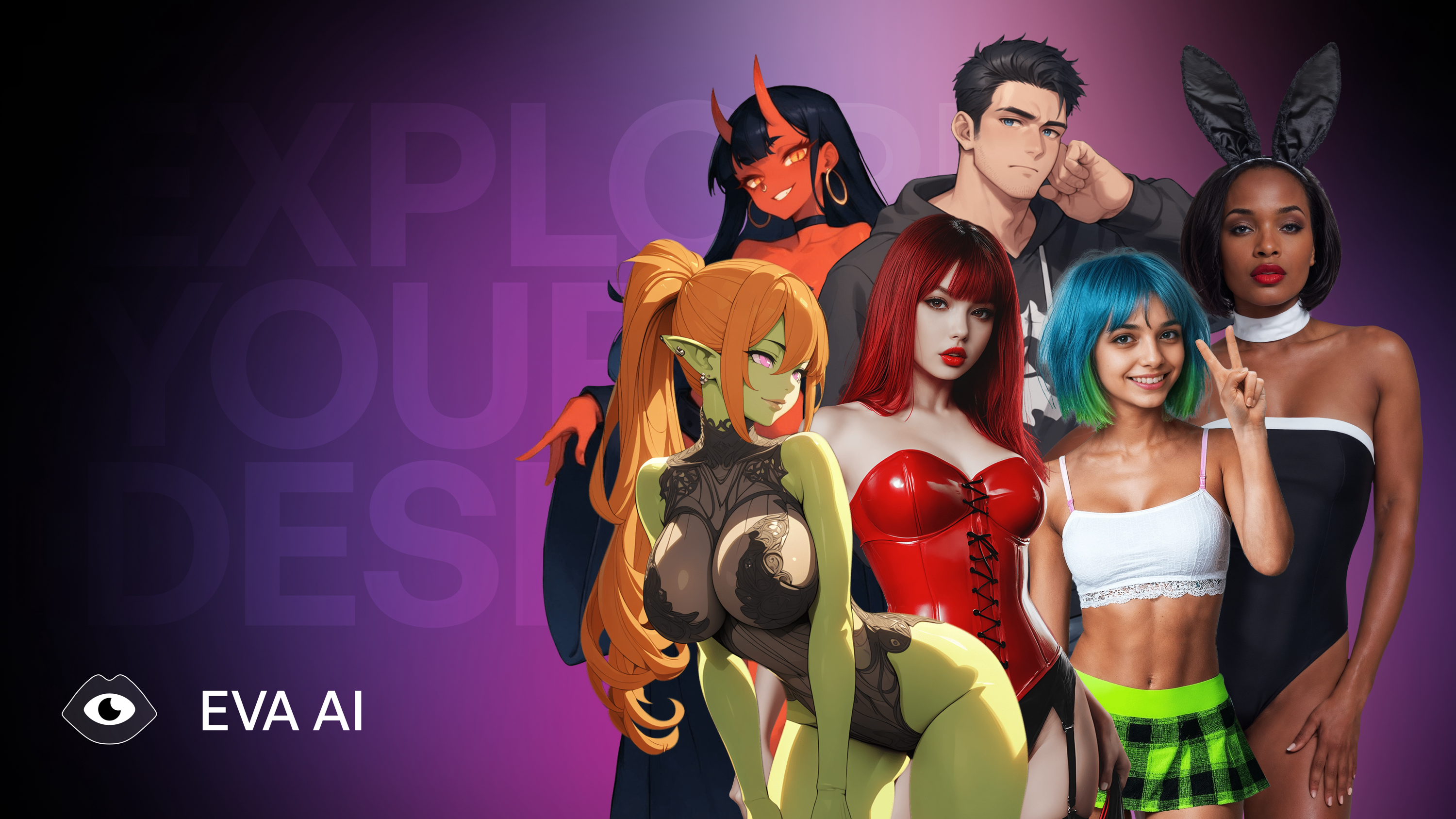 EVA AI features a number of different avatars in partnership with adult stars, ranging from the cartoonish to the photo-real
