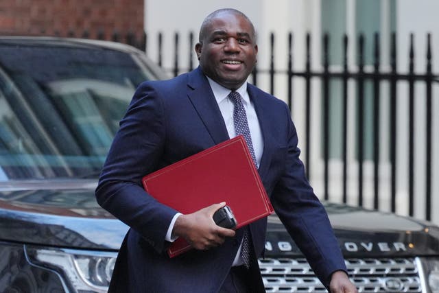 Foreign Secretary David Lammy arrives in Downing Street, London, for a Cabinet meeting (Jonathan Brady/PA)