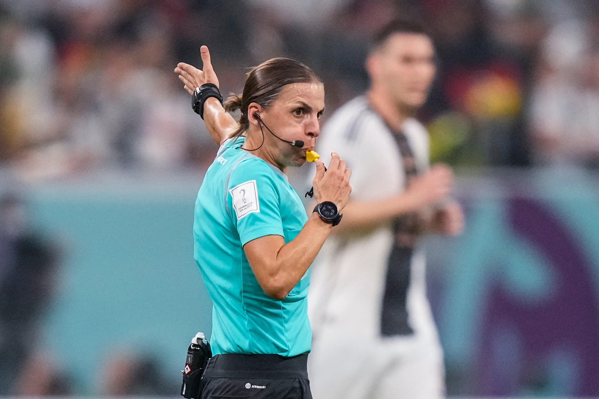 Stephanie Frappart was the first woman to referee at the men’s World Cup