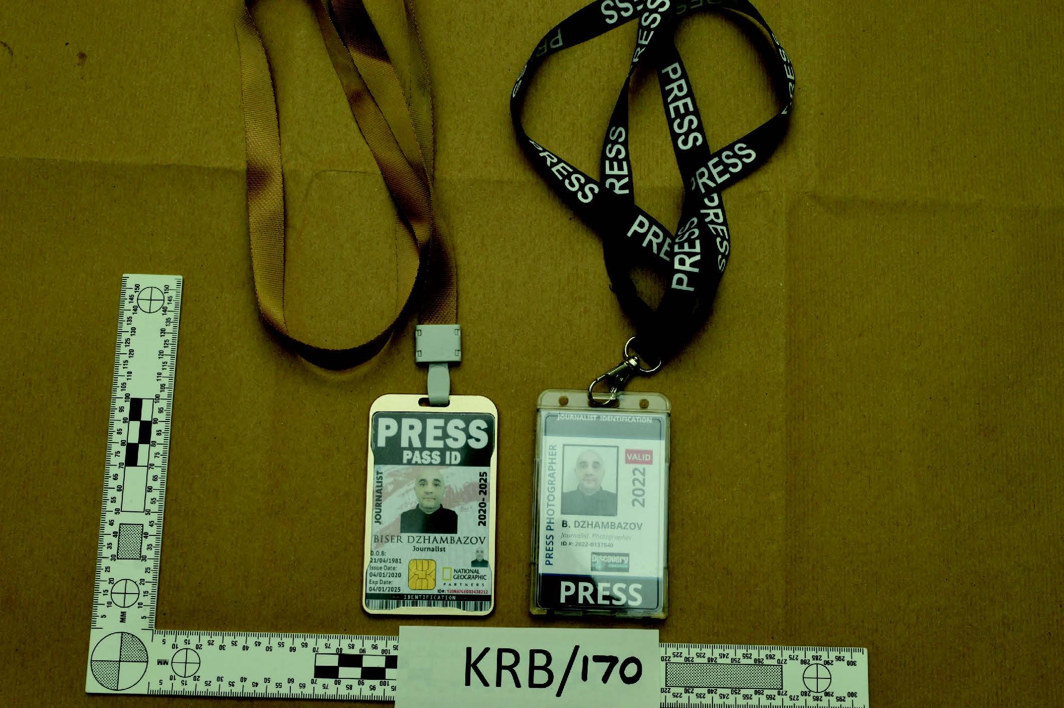 A fake press card ID used by Biser Dzhambazov