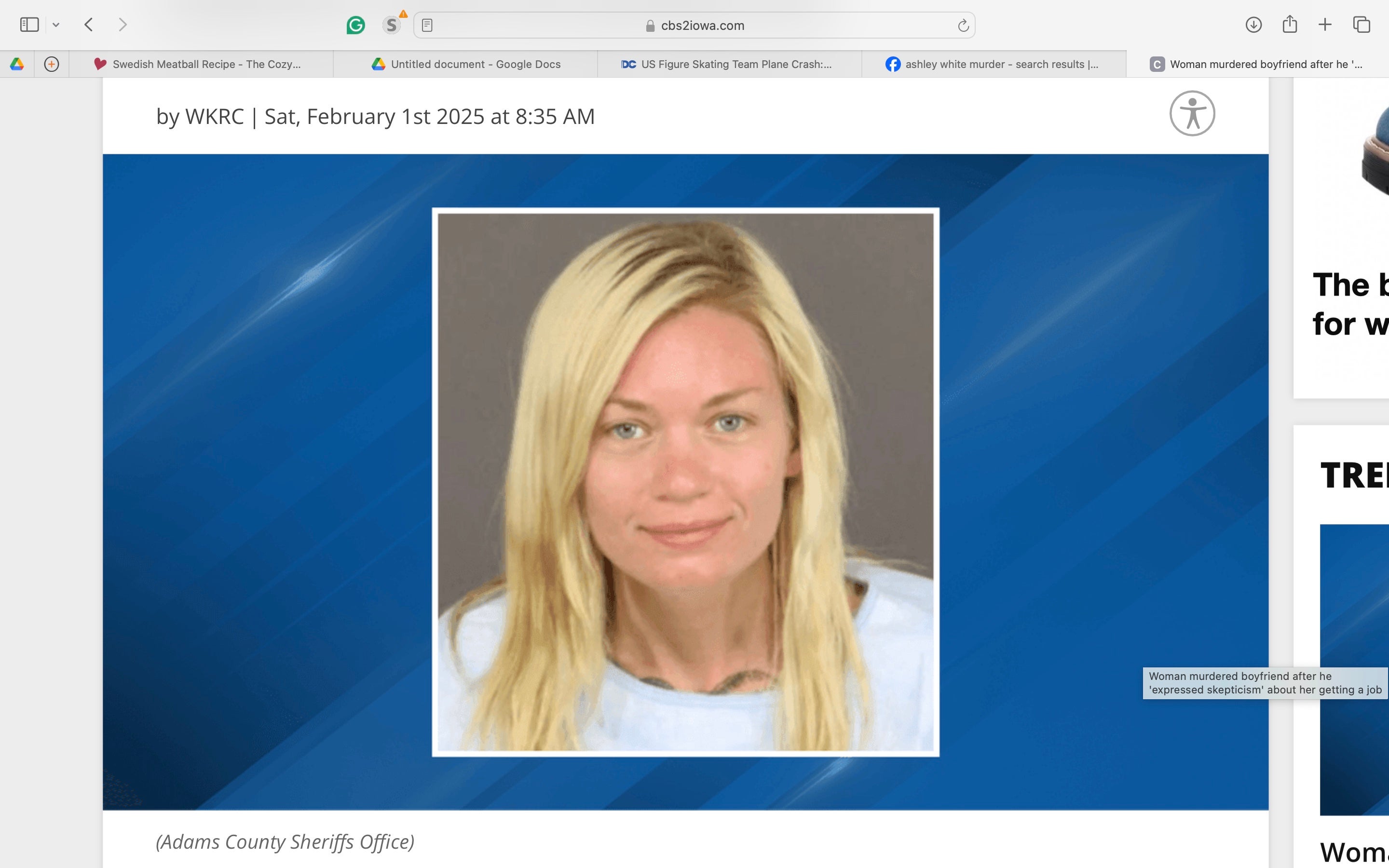 Ashley White, 28, has been convicted of murdering her boyfriend in 2020