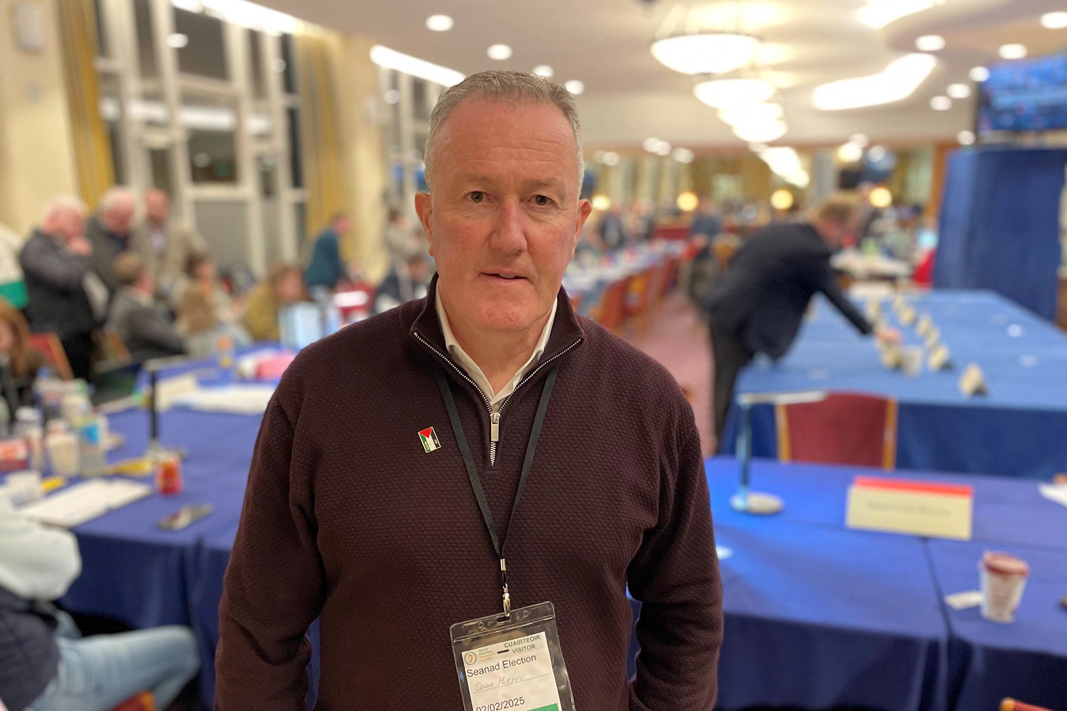 Sinn Fein candidate Conor Murphy inside the Seanad elections count centre at Leinster House in Dublin