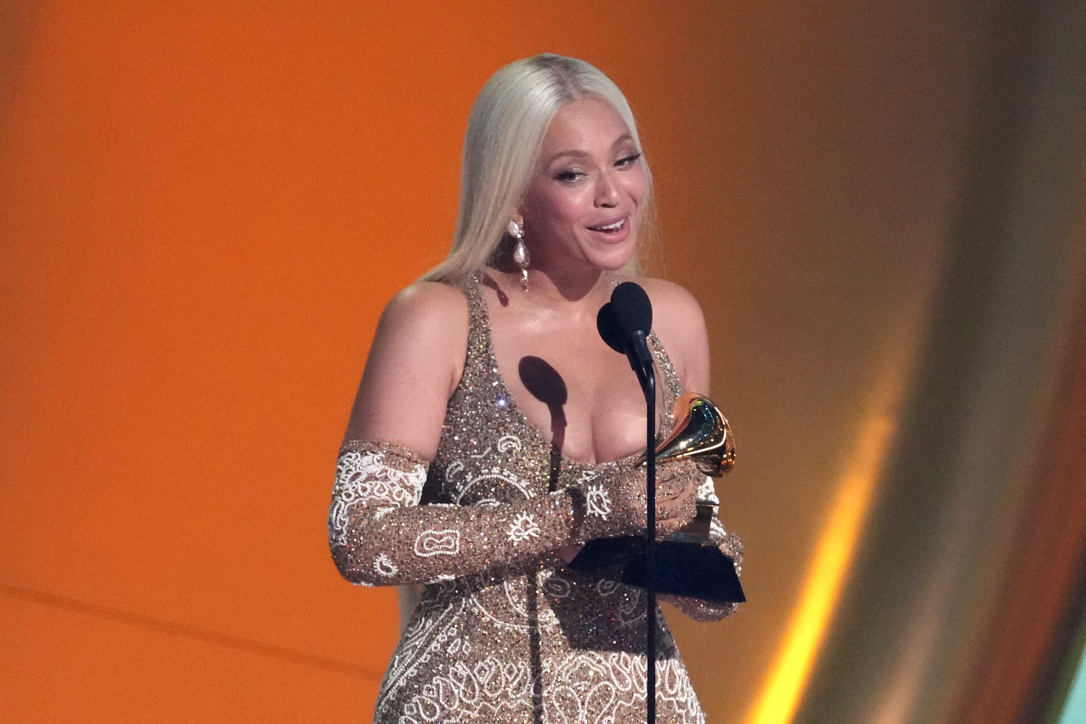 The singer won the Grammy for album of the year for ‘Cowboy Carter’