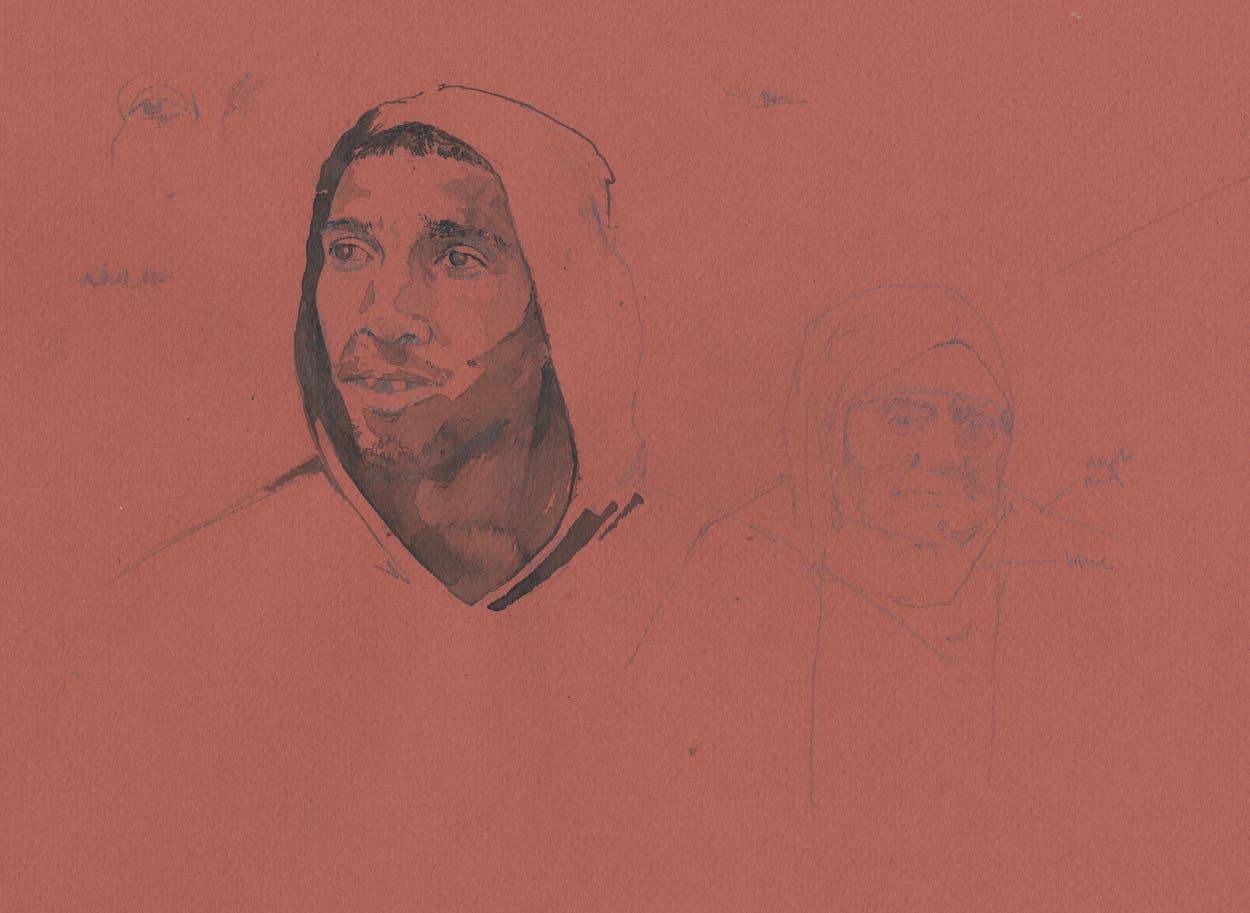 ‘The scars on my hands are from the hitting in Sednaya, they came with the cables from aeroplanes’ (George Butler)