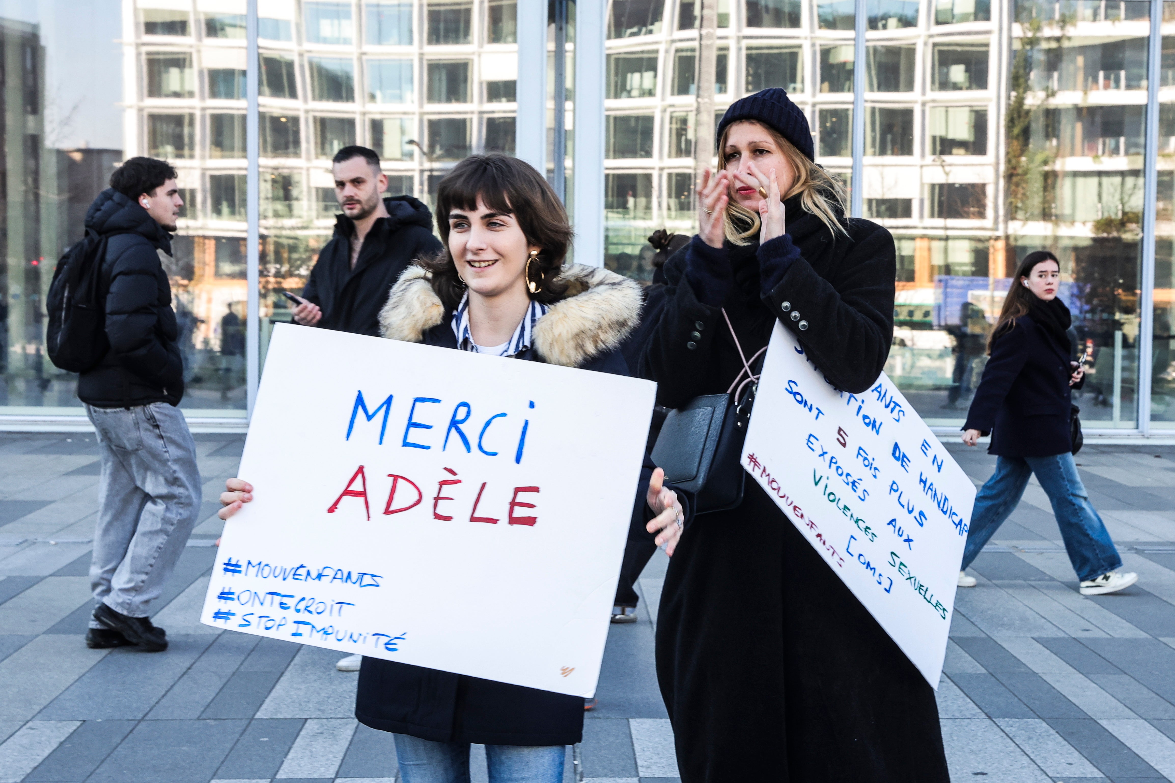 People show their support for French actor Adele Haenel
