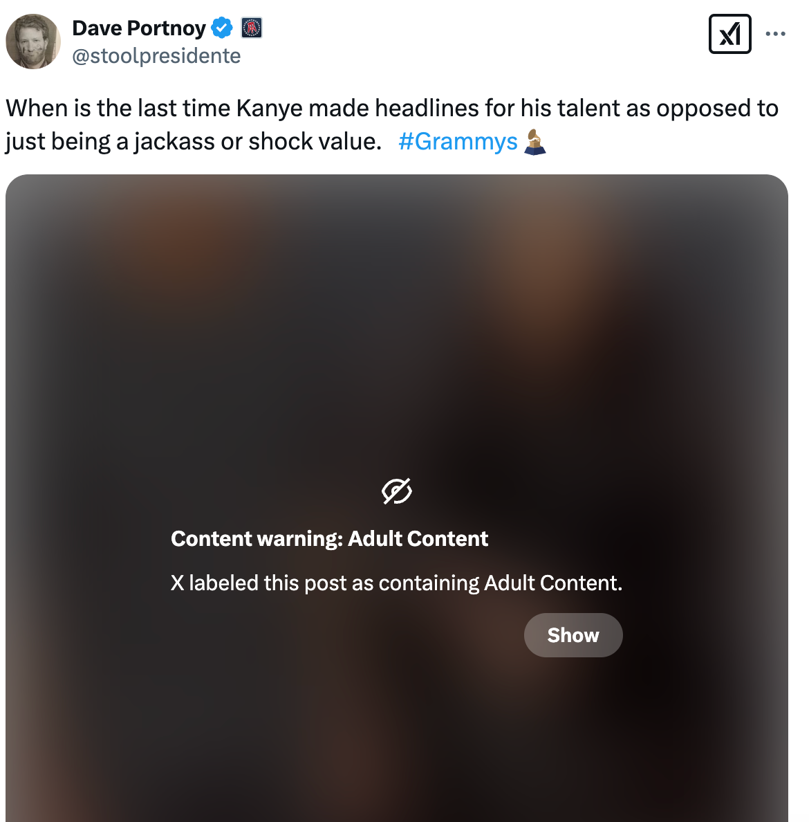 Dave Portnoy continues to question Kanye West after his Grammys red carpet stunt