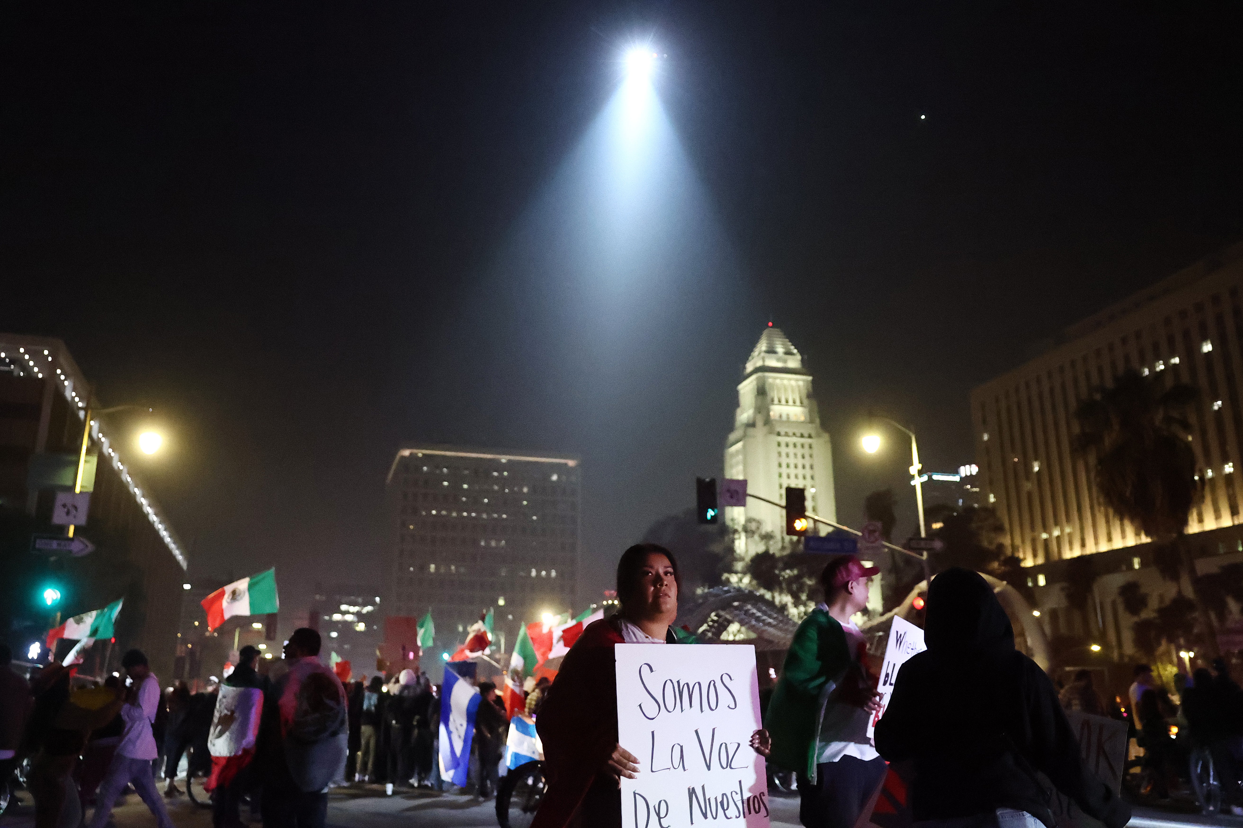 Protesters opposing Trump’s deportation policies take to the street in Los Angeles