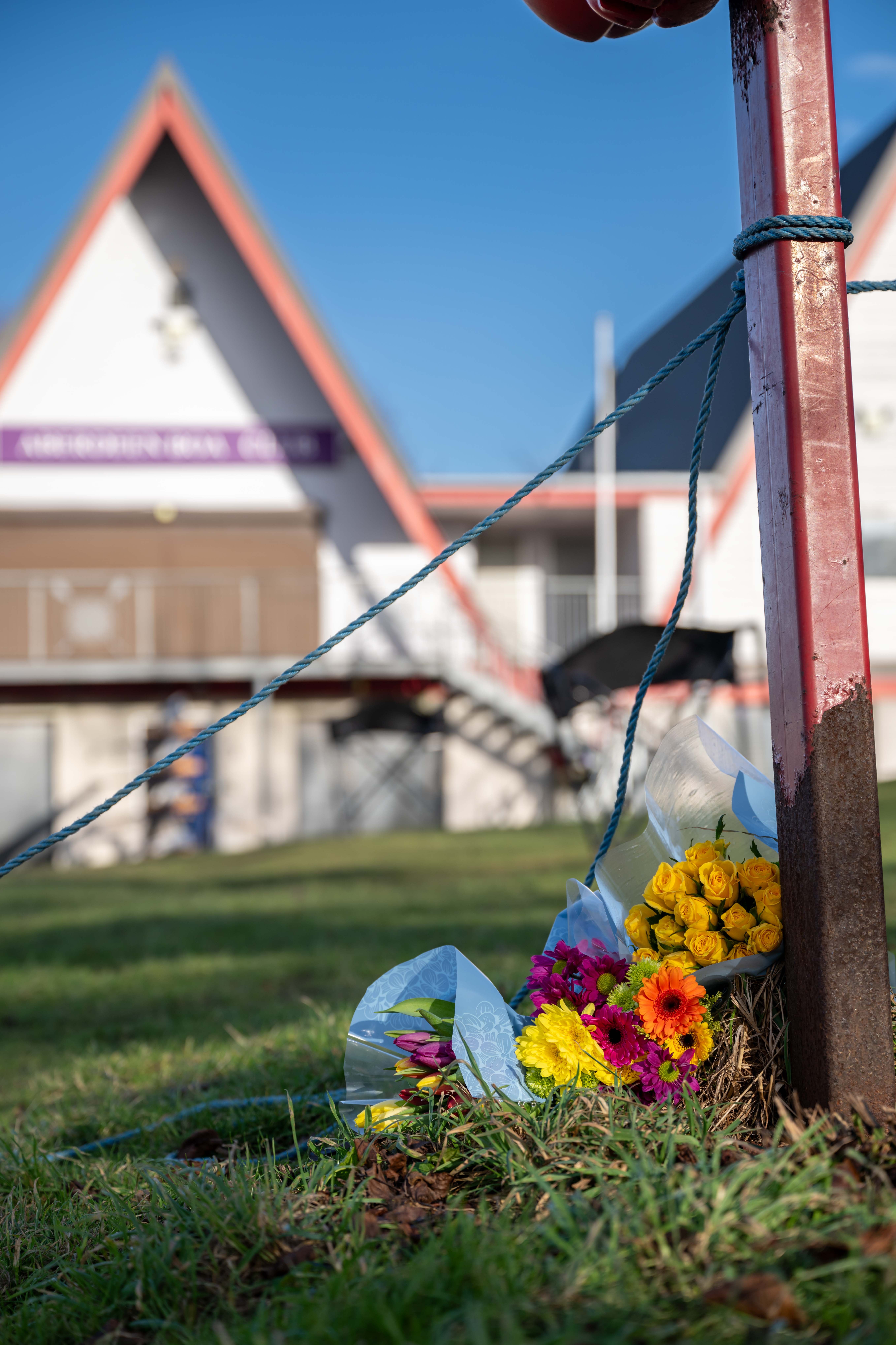 Floral tributes left near the Queen Elizabeth Bridge in Aberdeen