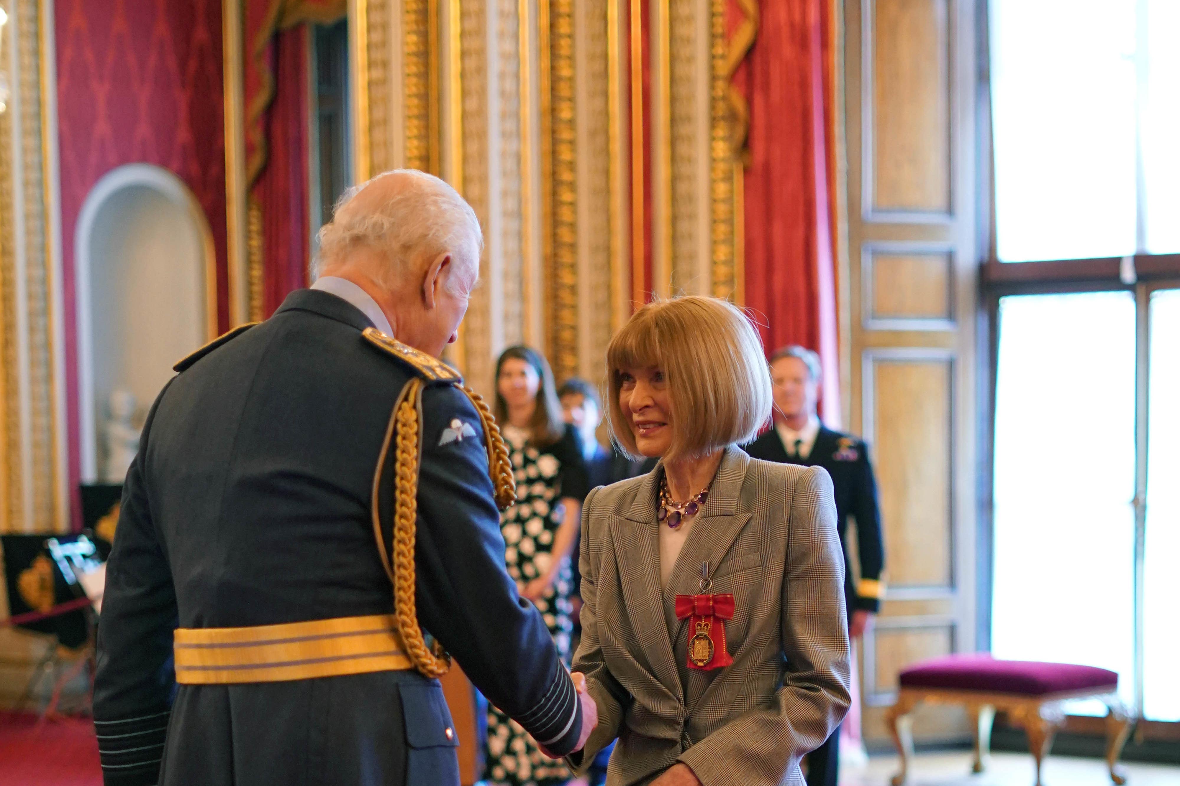 Dame Anna Wintour has been honoured for services to fashion (Jordan Pettitt/PA)