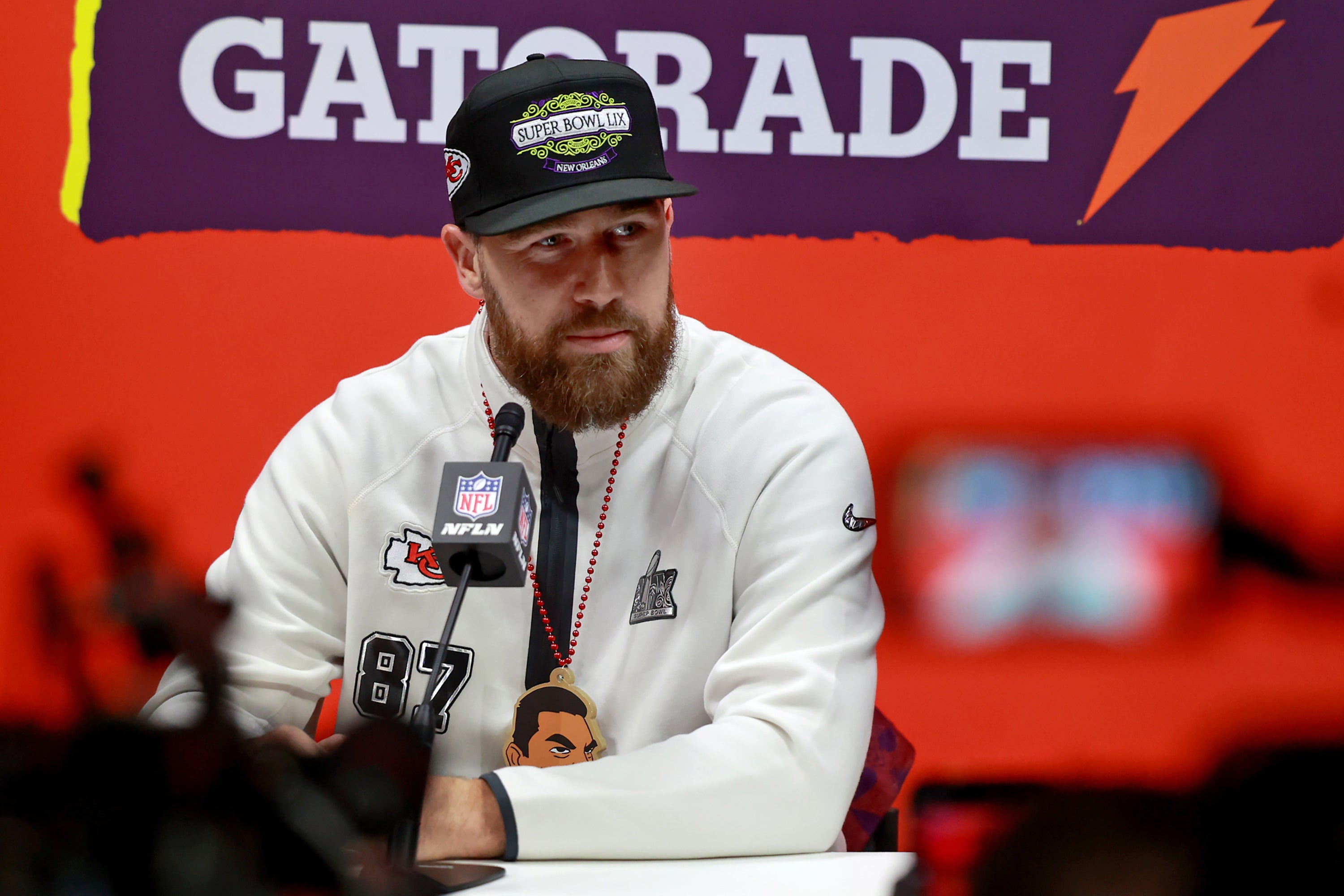 Travis Kelce had a coy response when asked about his engagement plans