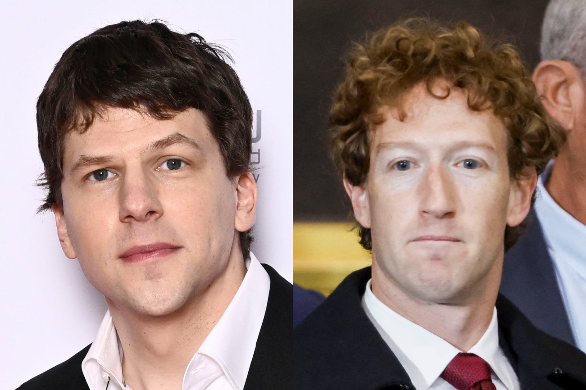 Jesse Eisenberg and Mark Zuckerberg