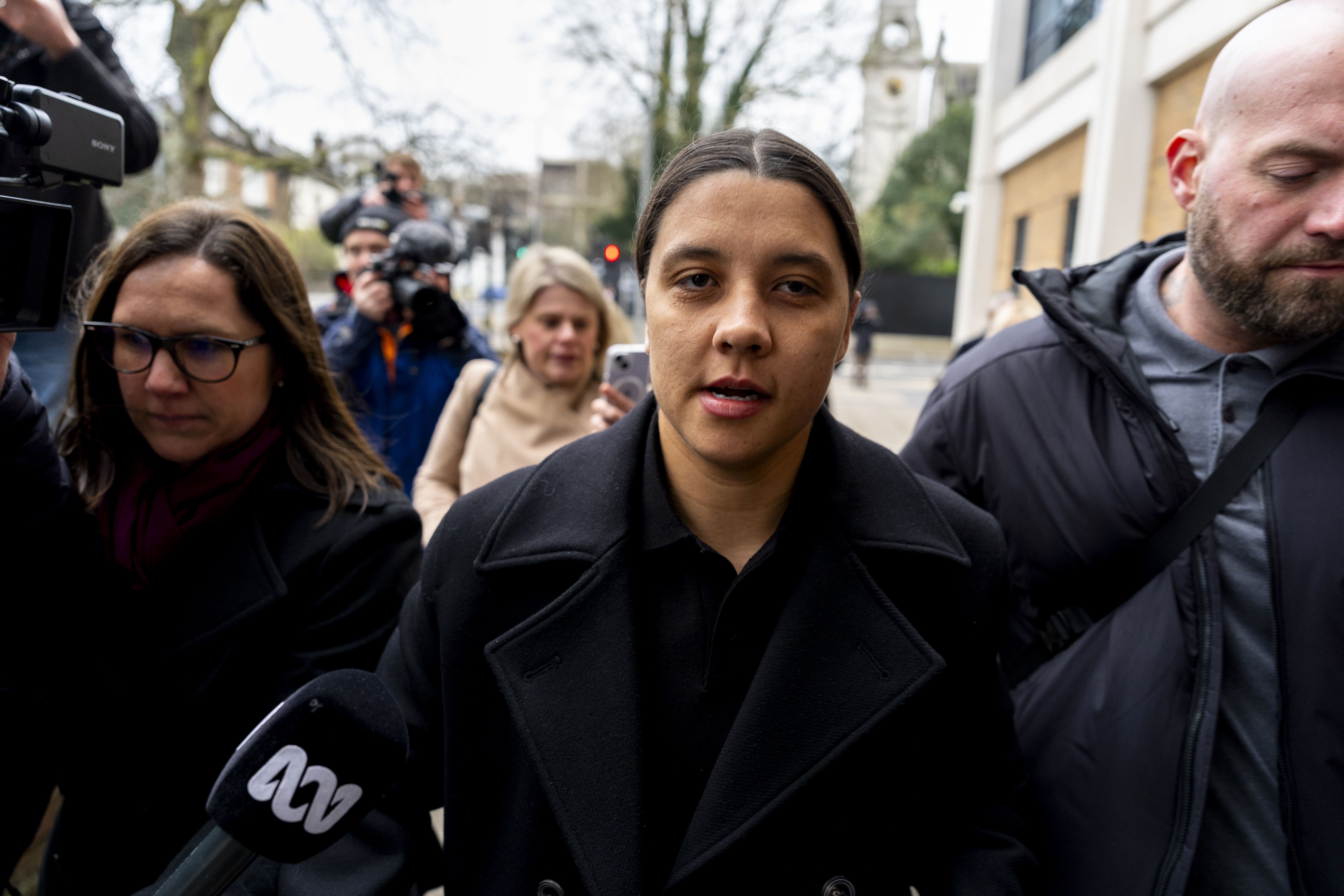 Sam Kerr arriving at court (Jordan Pettitt/PA)
