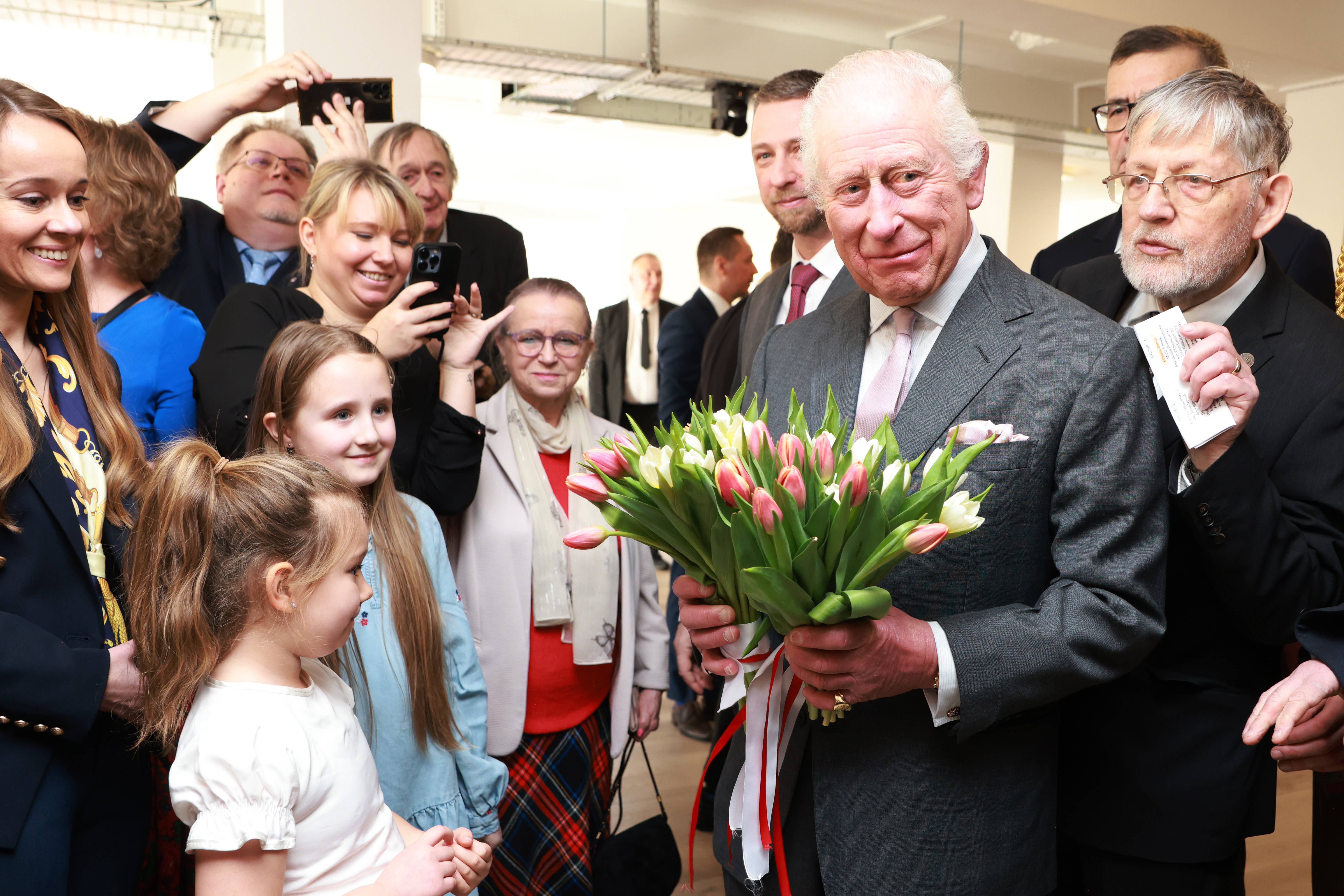The King during a visit to the Polish Social and Cultural Association (Ian Vogler/Daily Mirror/PA)