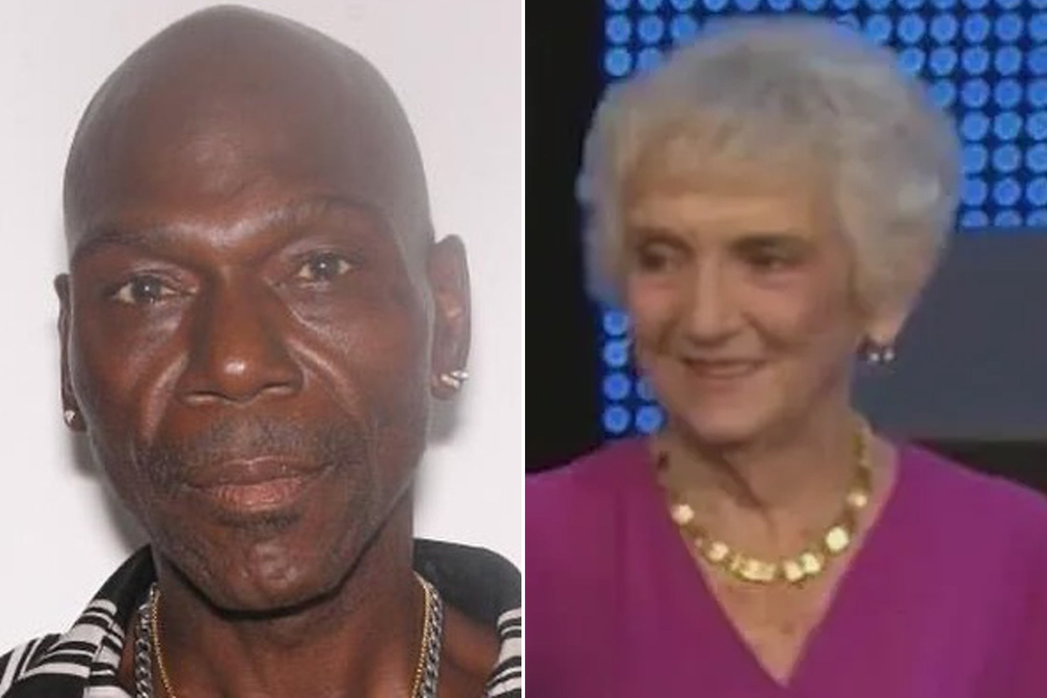 Suspect Ronald Davis (left) is accused of pretending to be a community service officer to carry out a violent attack on Lucy Pat Curl (right) in her Florida home