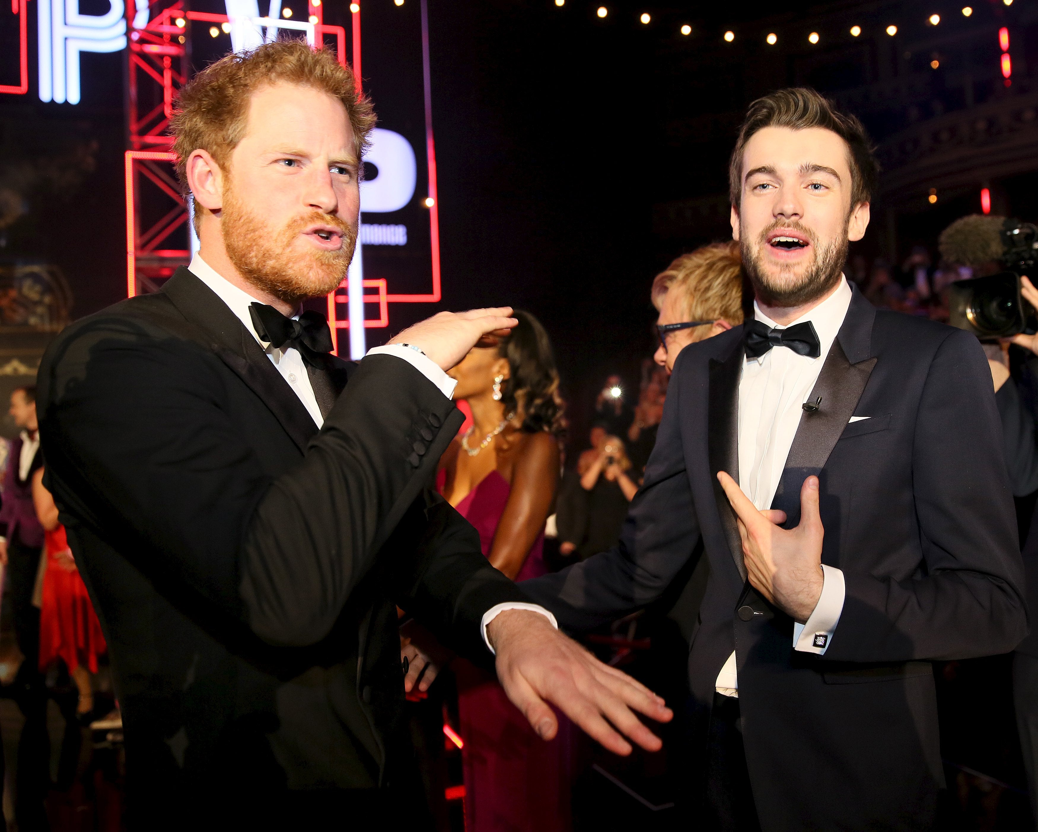 Prince Harry and Jack Whitehall at the Royal Variety Performance in 2015