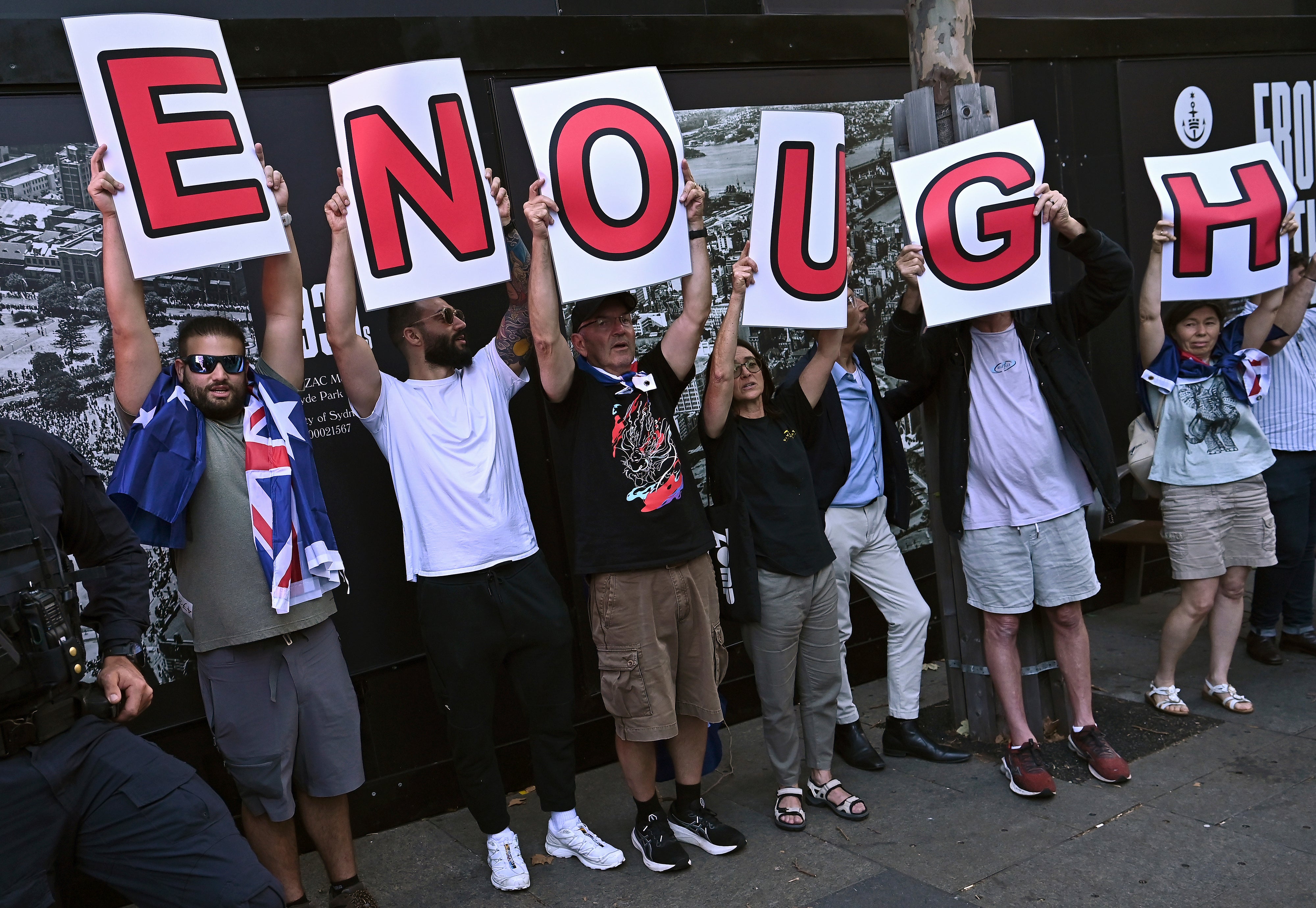 Members of the Jewish community and supporters hold a rally in Sydney in January