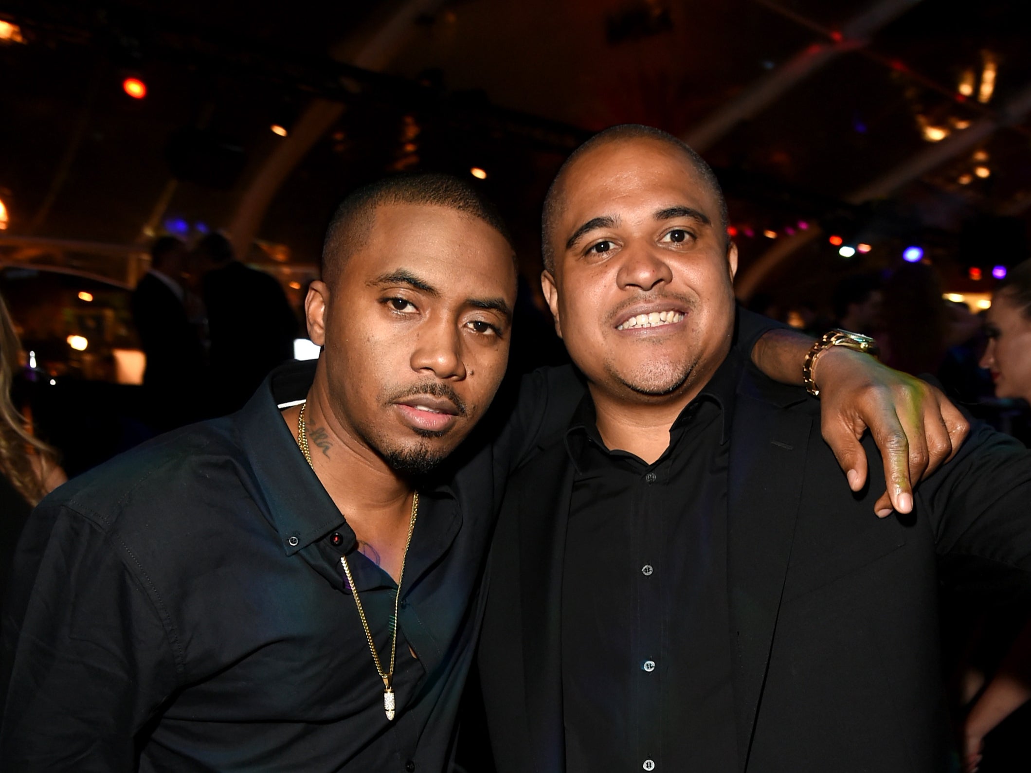 Irv Gotti (right) with rapper Nas in 2014