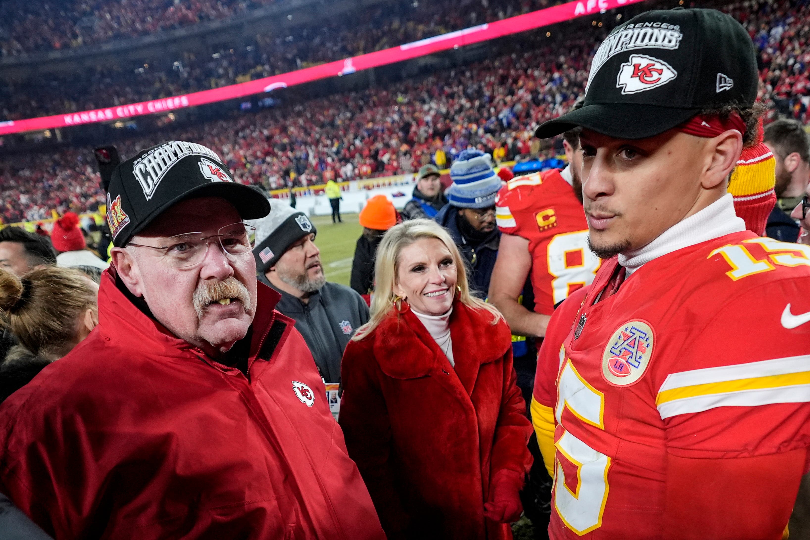 The Kansas City Chiefs are seeking to win an unprecedented third straight Super Bowl (Ashley Landis/AP)