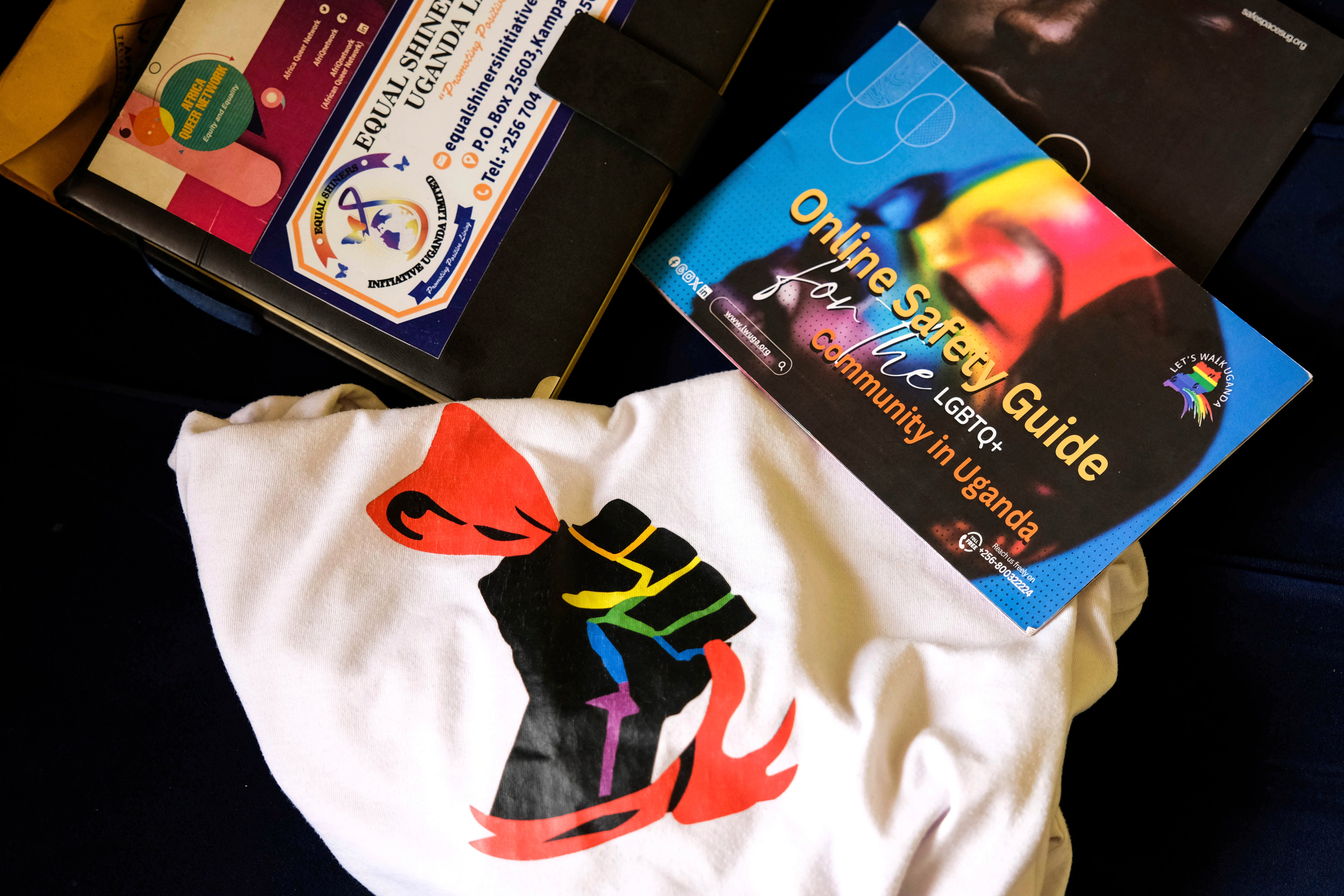 An LGBTQ+ online safety guide book in Kampala, Uganda
