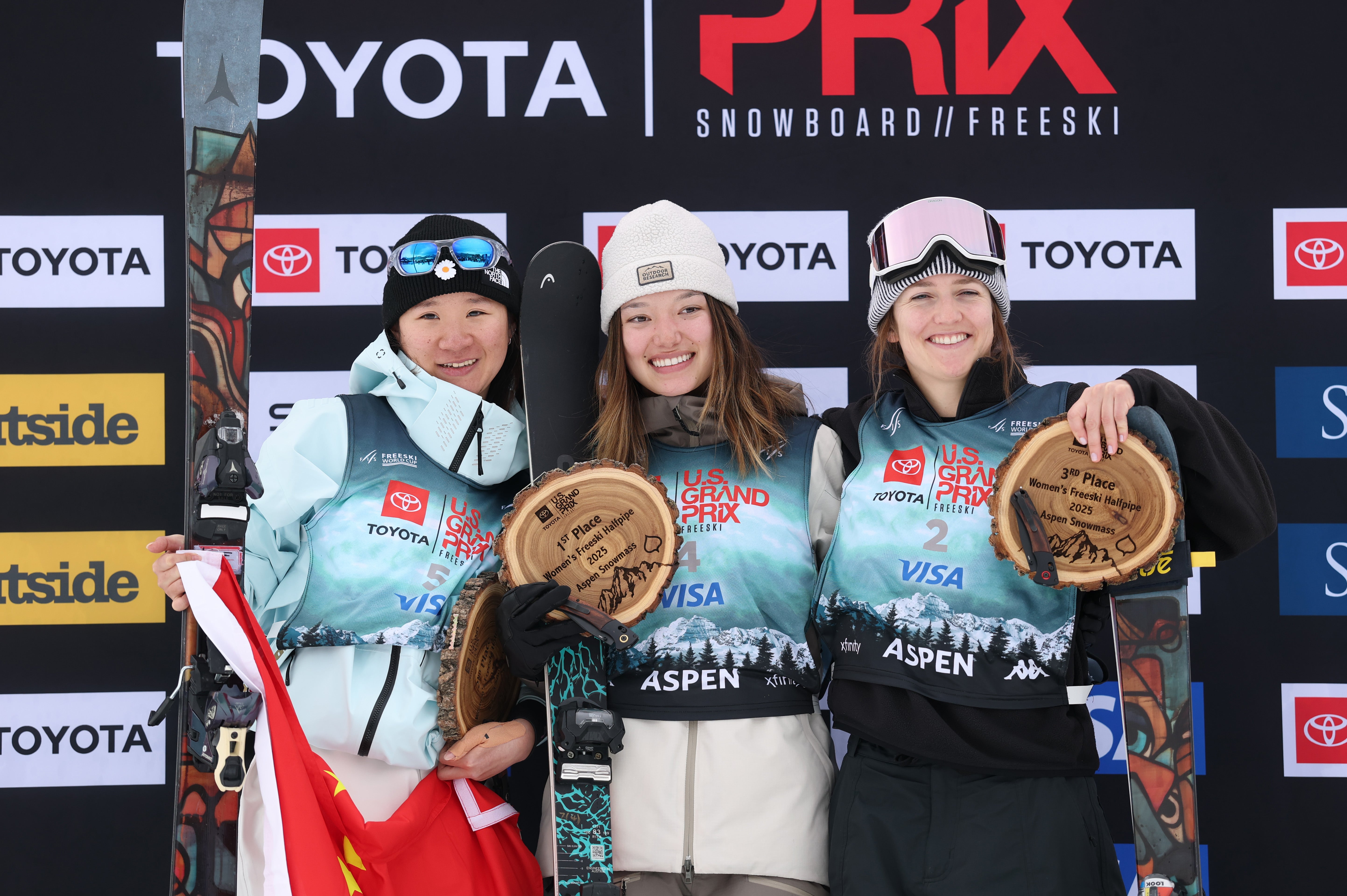 Atkin (centre) won the US Grand Prix last weekend