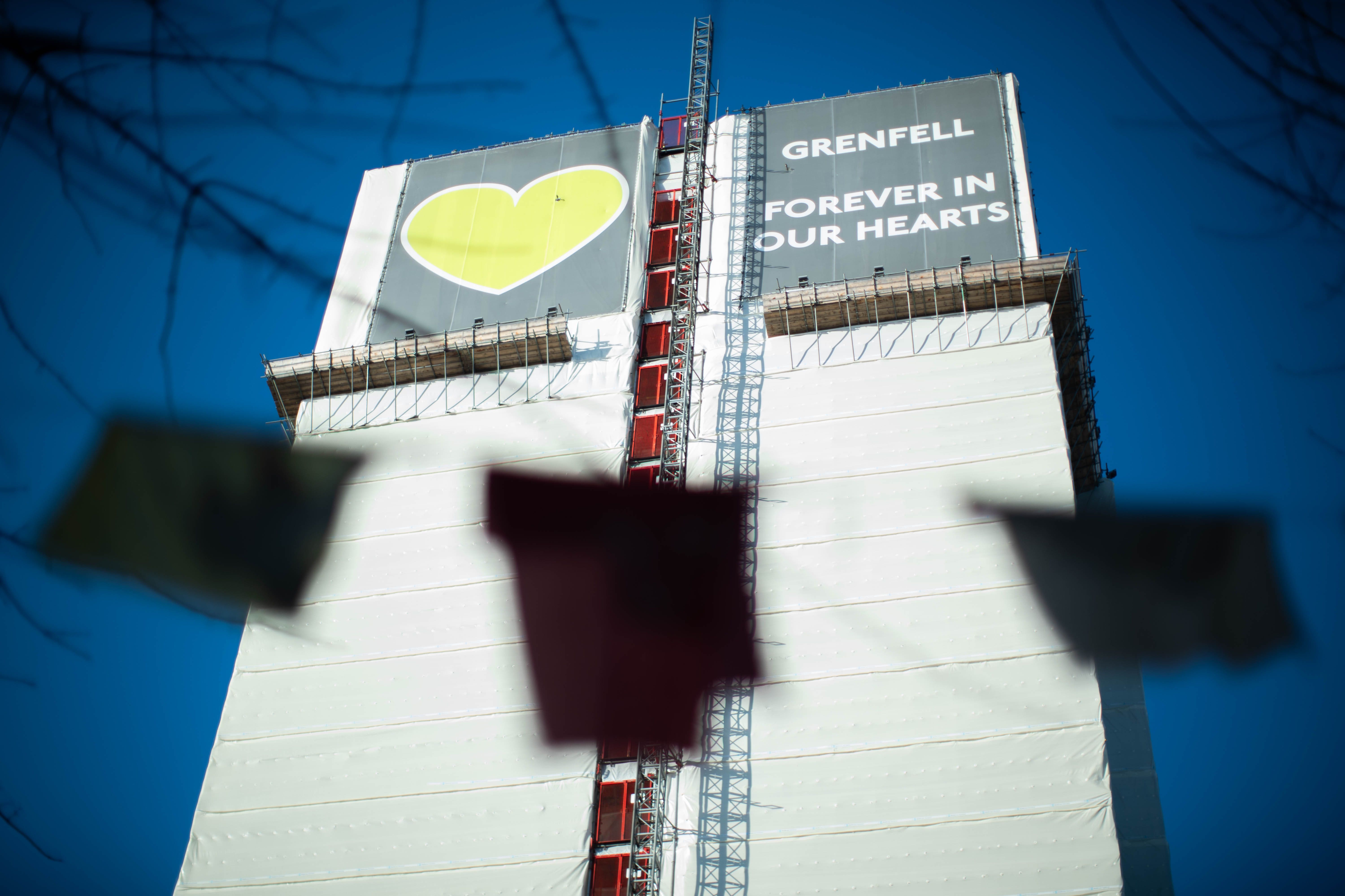 The remains of Grenfell Tower have been left standing since the deadly fire in 2017 (James Manning/PA)