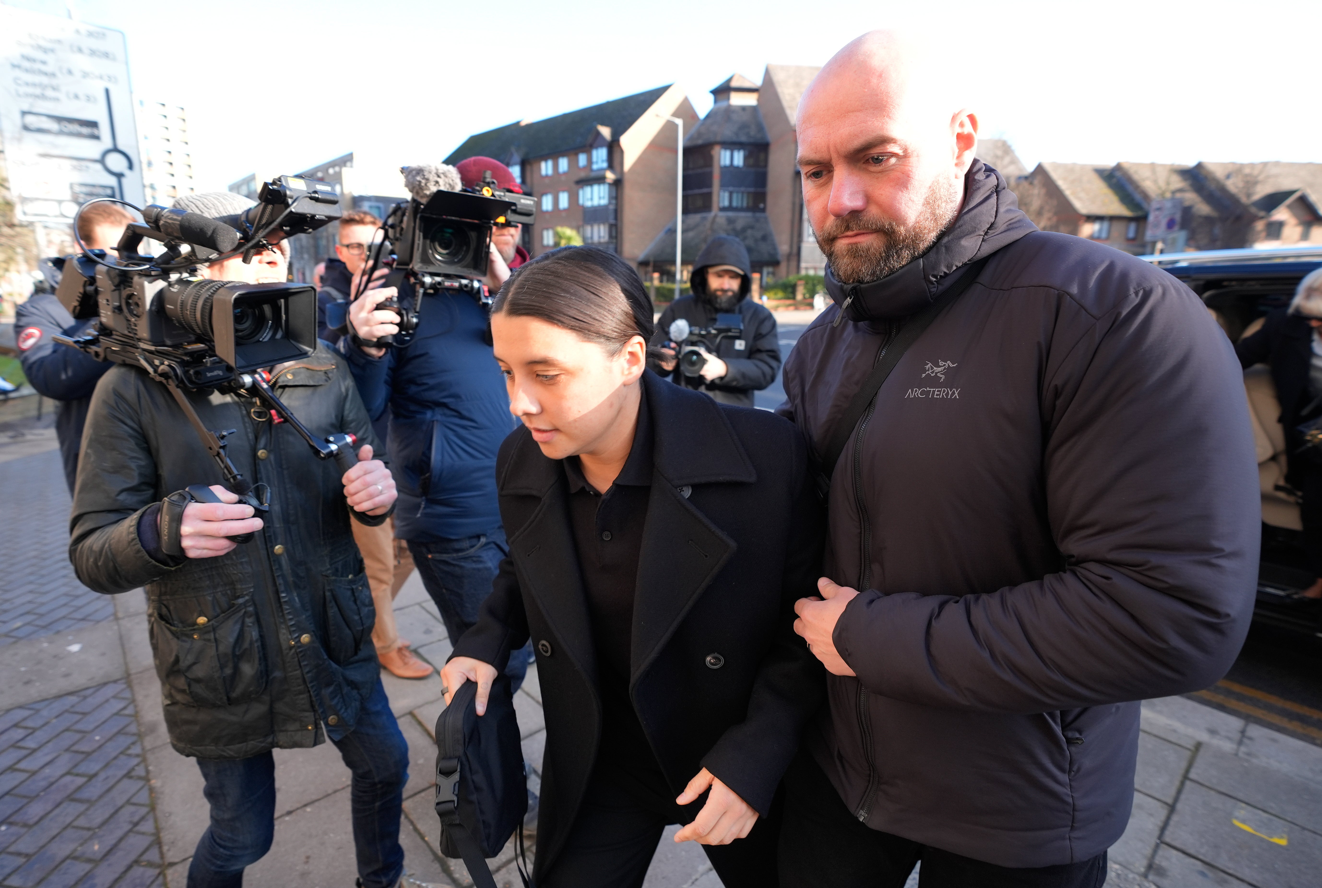 Chelsea striker Sam Kerr arrives at Kingston Crown Court where she is charged with alleged racially aggravated harassment of a police officer (Andrew Matthews/PA)